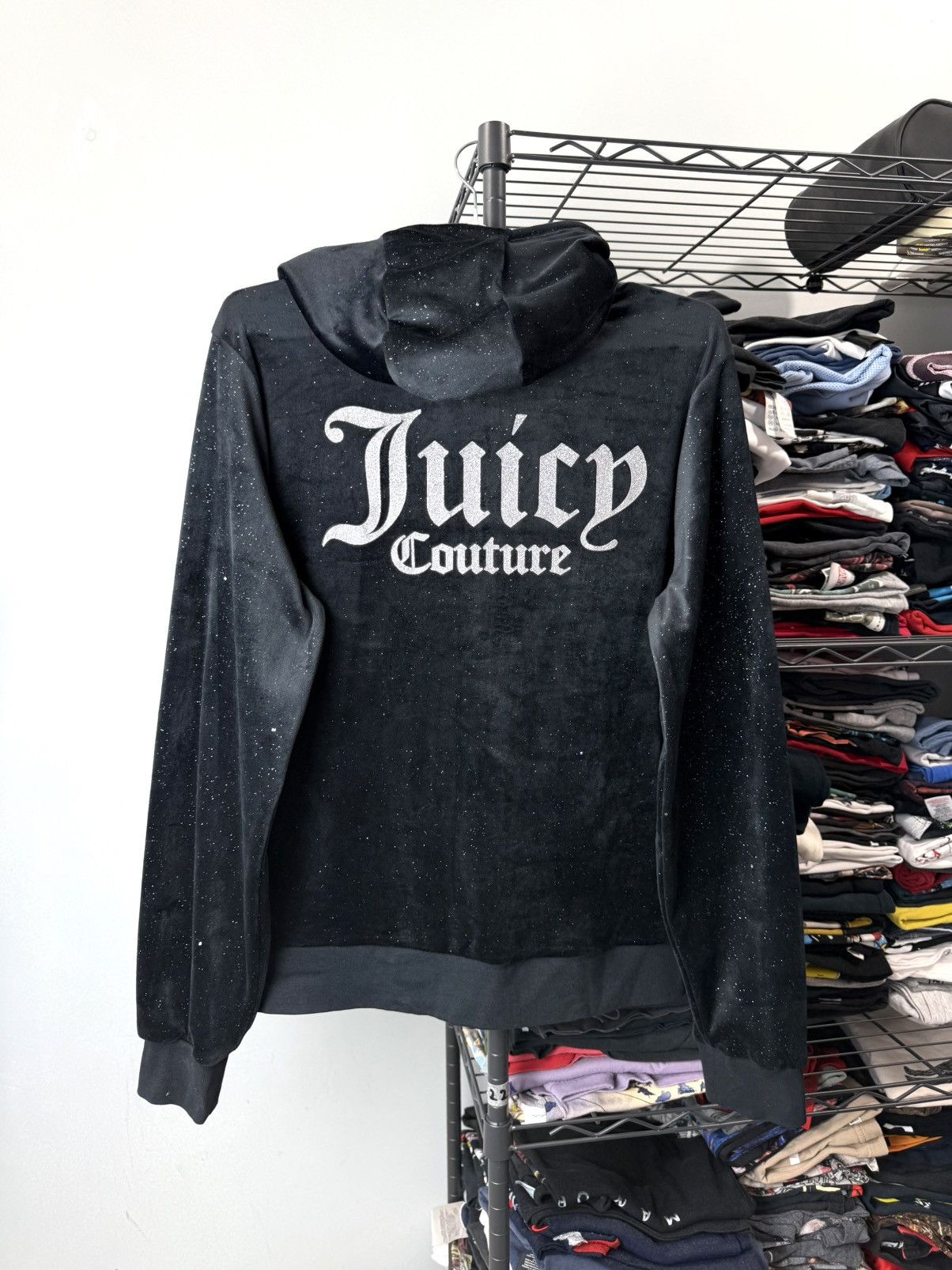 Juicy Couture Juicy Couture Velour Rhinestones Hoodie Y2K Ed hardy Size S / US 4 / IT 40 - 1 Thumbnail