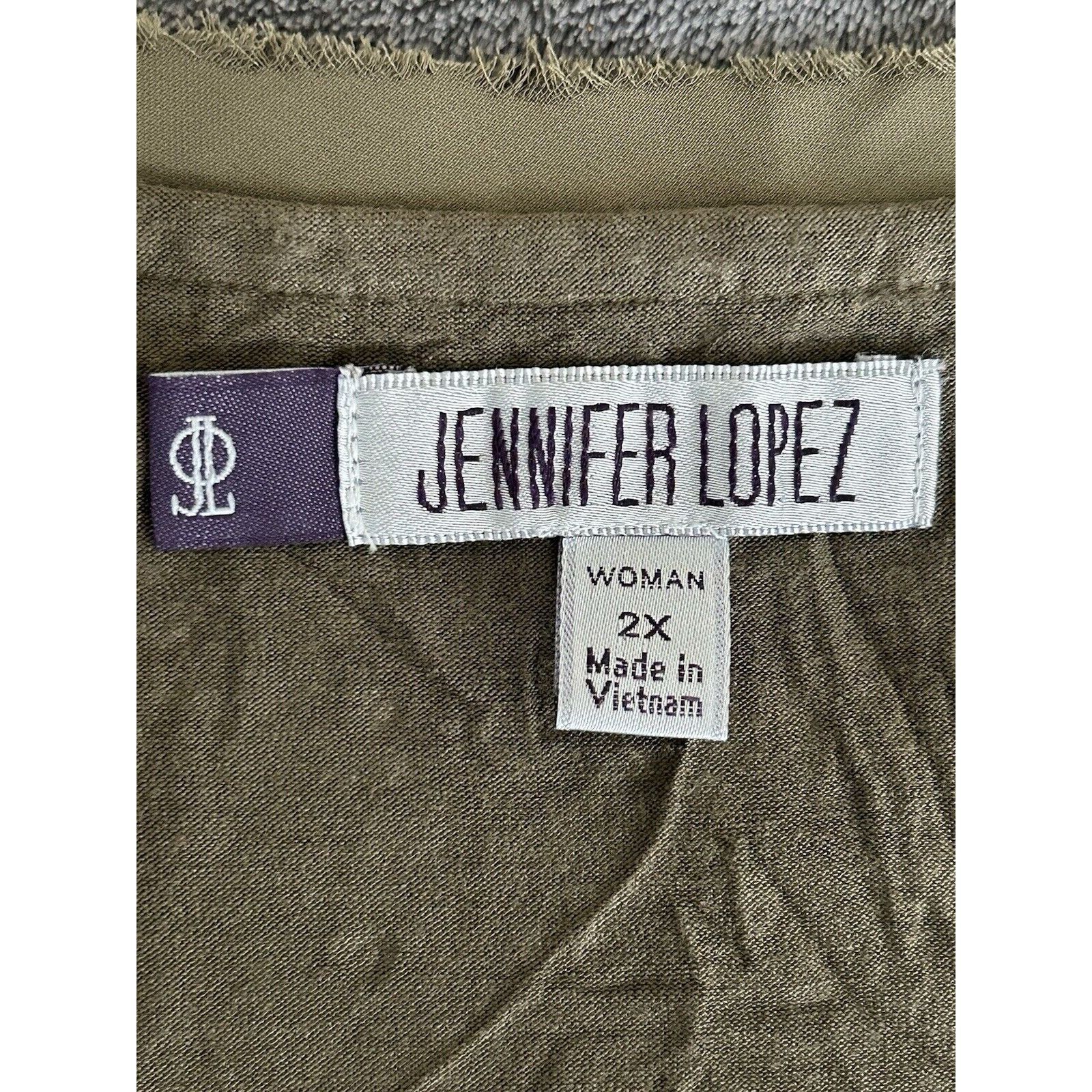Jennifer Lopez JENNIFER LOPEZ J LO Petite Womens Sage Army Green Embellish Size XXL / US 16-18 / IT 52-54 - 8 Thumbnail