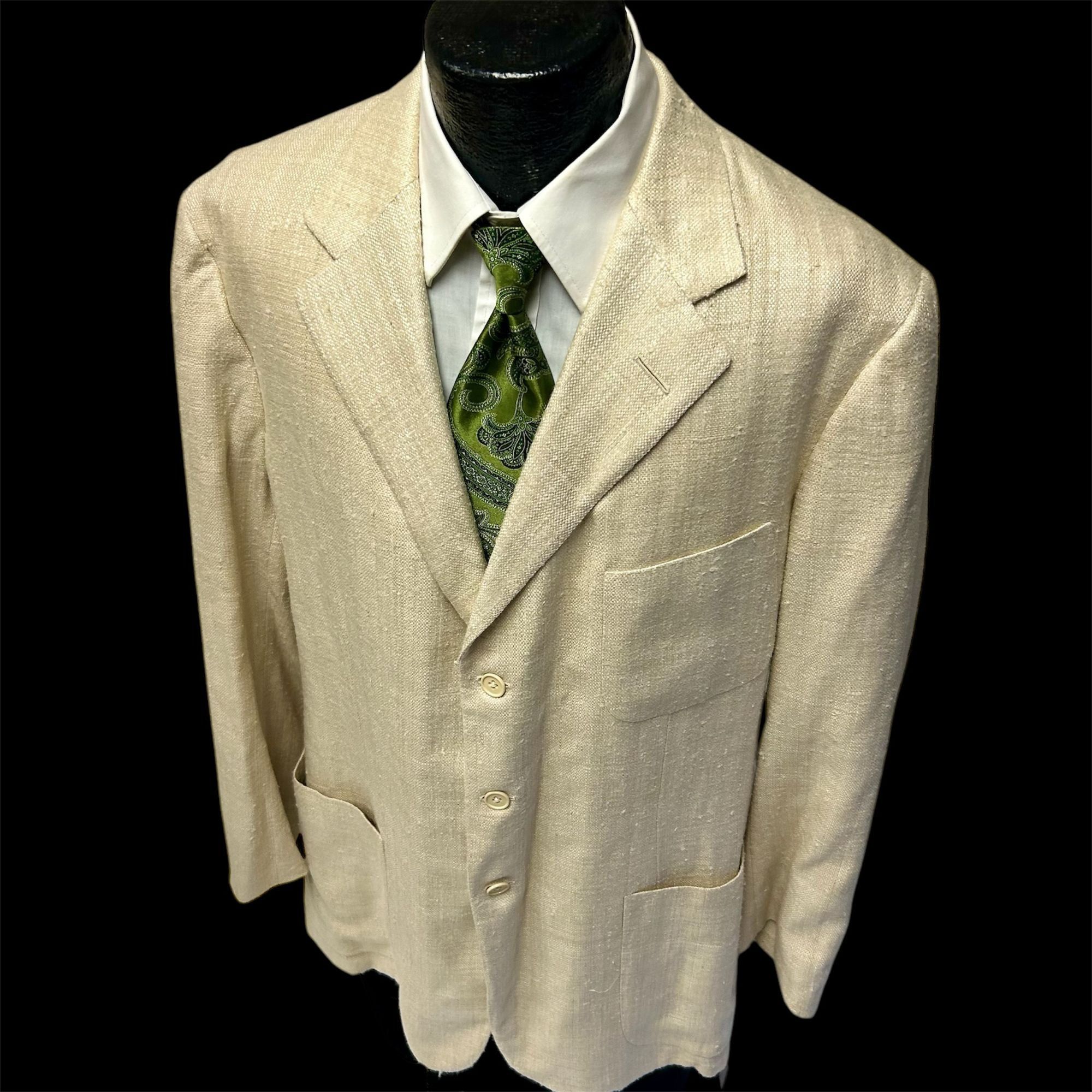 Ralph Lauren Ralph Lauren PURPLE LABEL Cream Sport Coat 3 BTN Jacket Size 44R - 4 Thumbnail