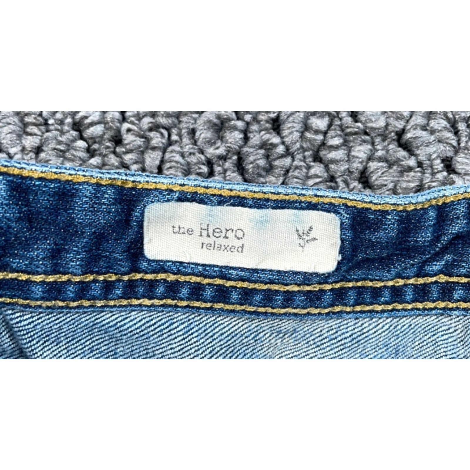 Denime AG Adriano Goldschmied Hero Jeans Men's 36 x 28 Blue Denim Relaxed Fit USA Made Jeans Size US 36 / EU 52 - 4 Thumbnail