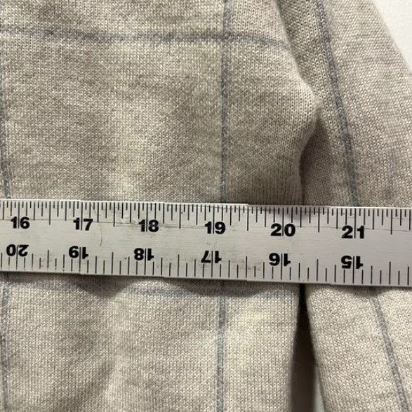 Eileen Fisher VINTAGE Eileen Fisher Sweater Shirt Womens S Merino Wool Plaid Knit Crew Neck Long Sleeve Oversized Light Gray Fall Winter Spring Casual Chic Size S / US 4 / IT 40 - 6 Thumbnail