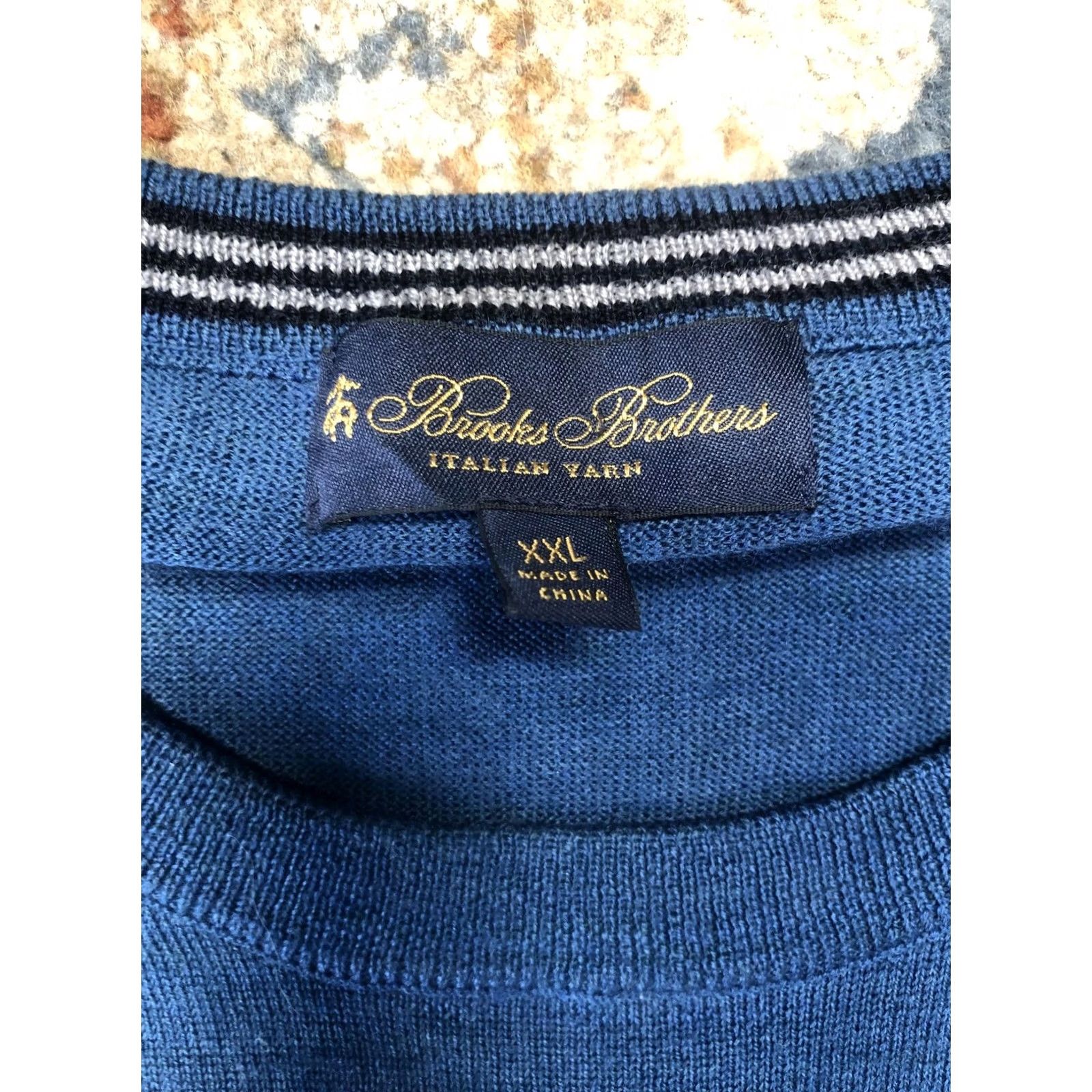 Brooks Brothers Brooks Brothers Sweater Mens 2XL Blue Italian Yarn Crewneck Pullover Knit Size US XXL / EU 58 / 5 - 6 Thumbnail