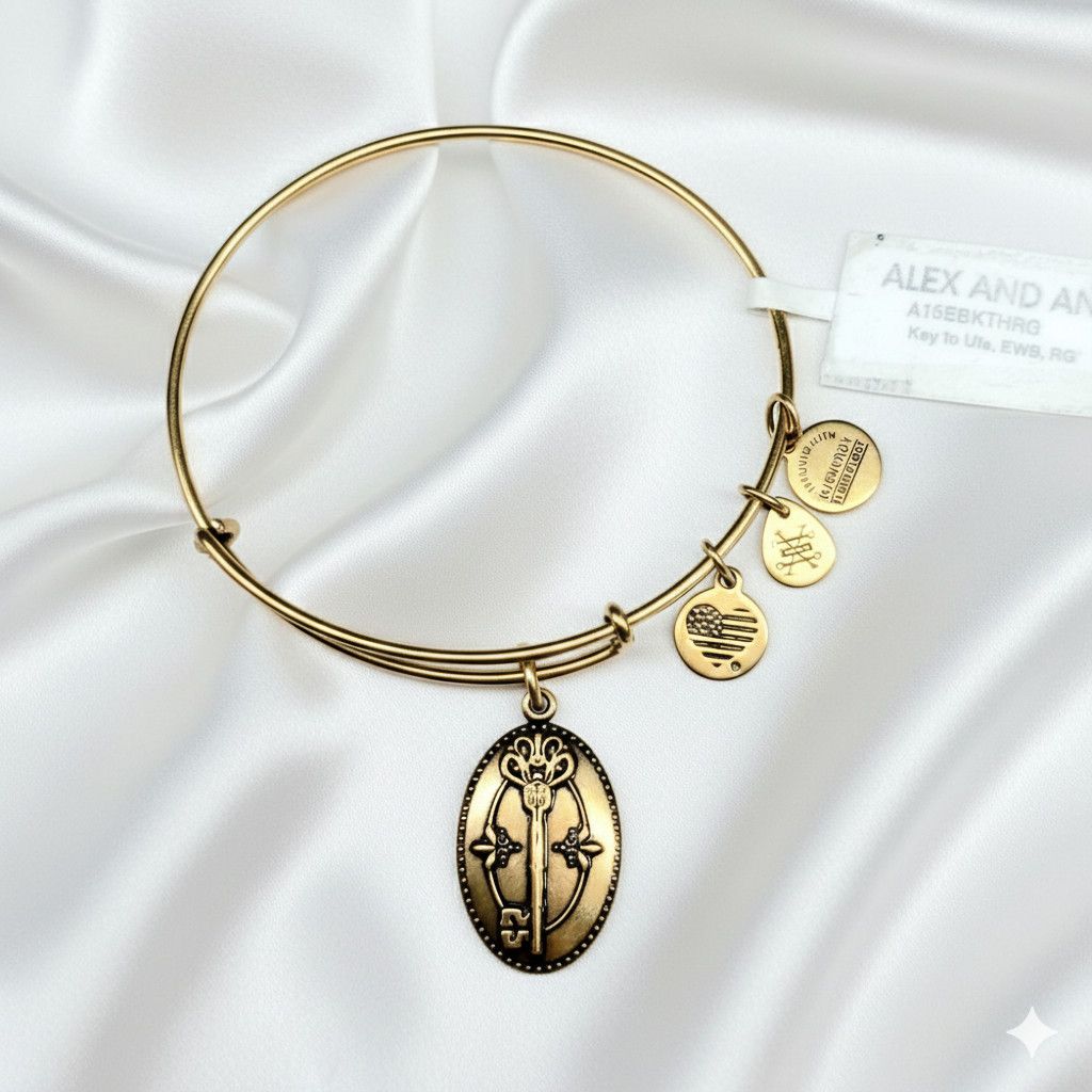 Other Alex & Ani 7.75" NEW Bracelet Gold Key to Life Love Energy Size ONE SIZE - 1 Thumbnail