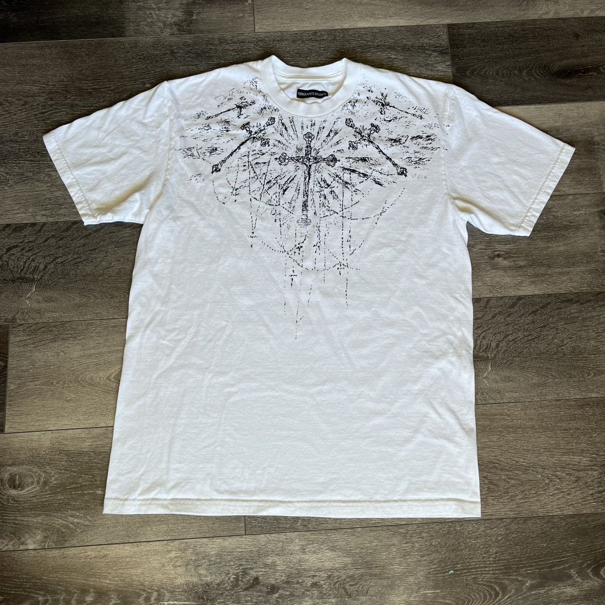 Japanese Brand Vengeance Studios Affliction Style Cross Sword Graphic Tee Size US L / EU 52-54 / 3 - 1 Thumbnail