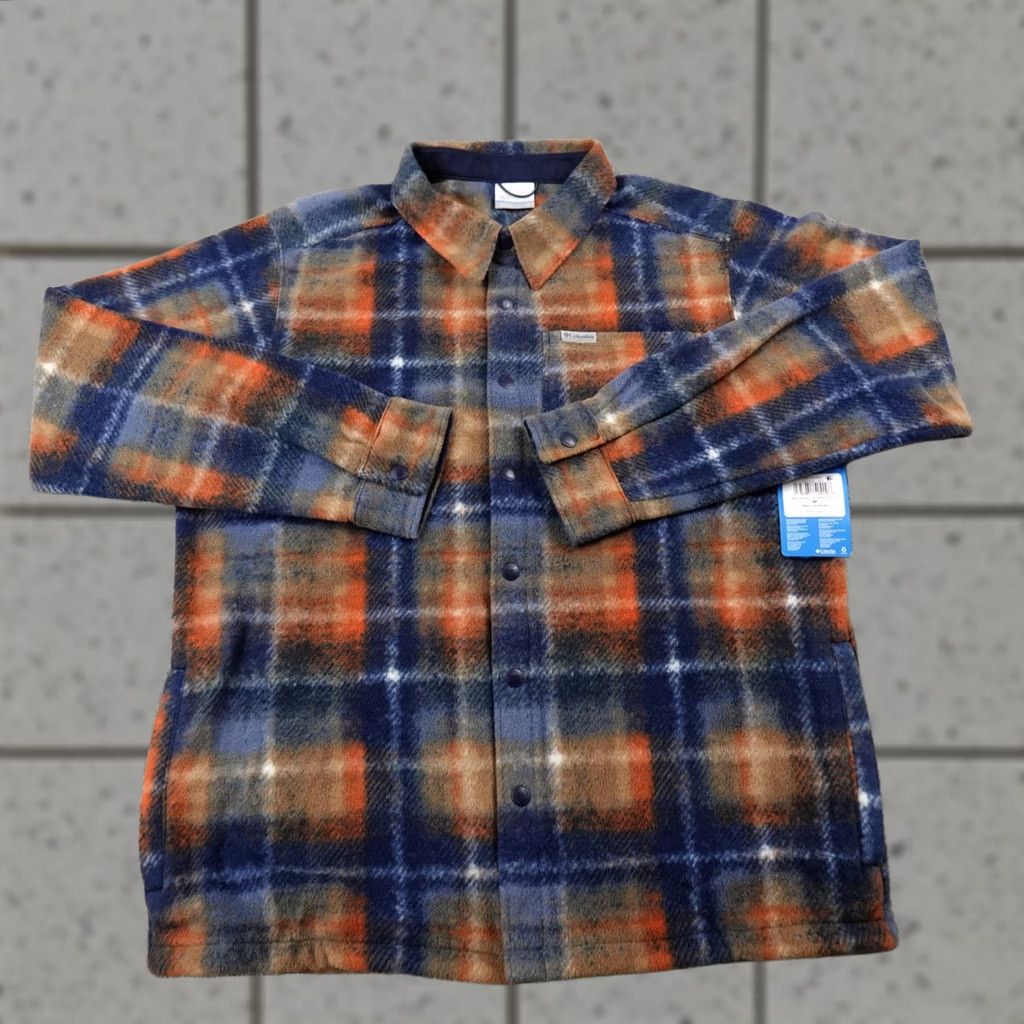 Vintage Columbia Shirt Jacket Mens M Plaid Steens Mountain Fleece II Outdoor Shacket Blue Size US M / EU 48-50 / 2 - 1 Thumbnail