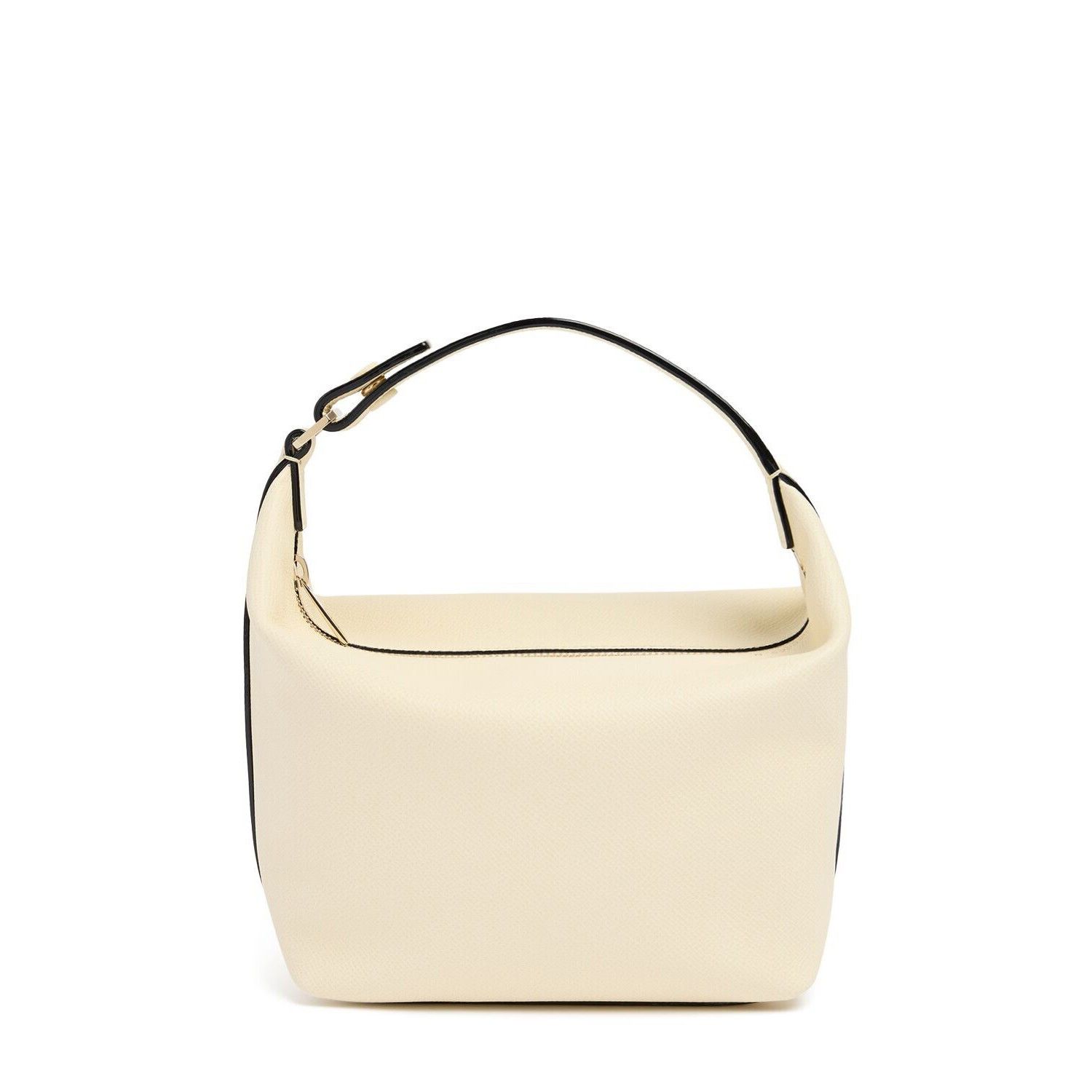 Valextra Mochi Mini Pergamena White Leather Top Handle Bag N