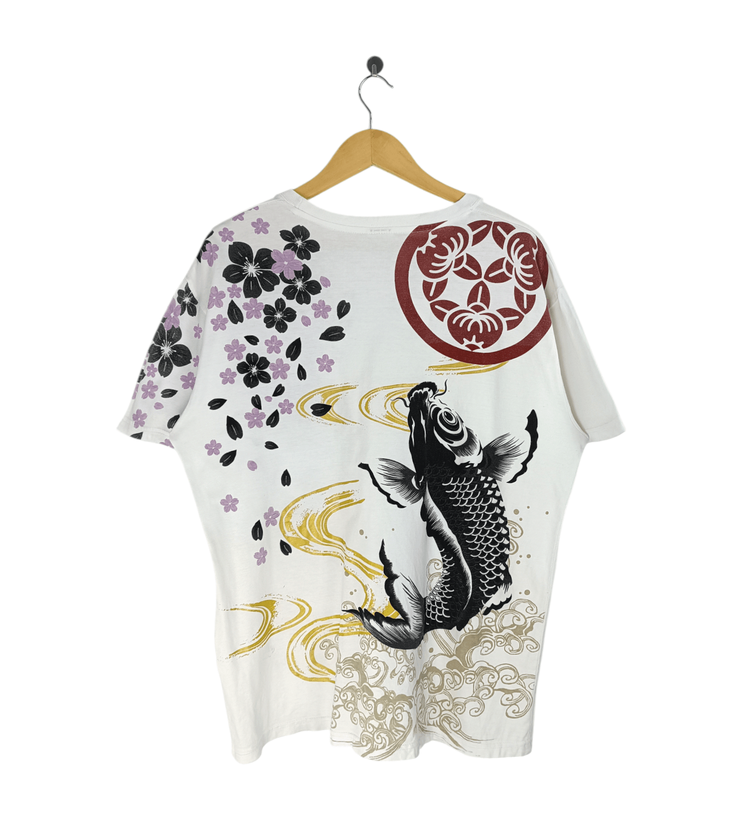Japanese Brand VINTAGE KOI SUKAJAN FISH DRAGON JAPAN YAKUZA TATOO TEE Size US XL / EU 56 / 4 - 1 Thumbnail