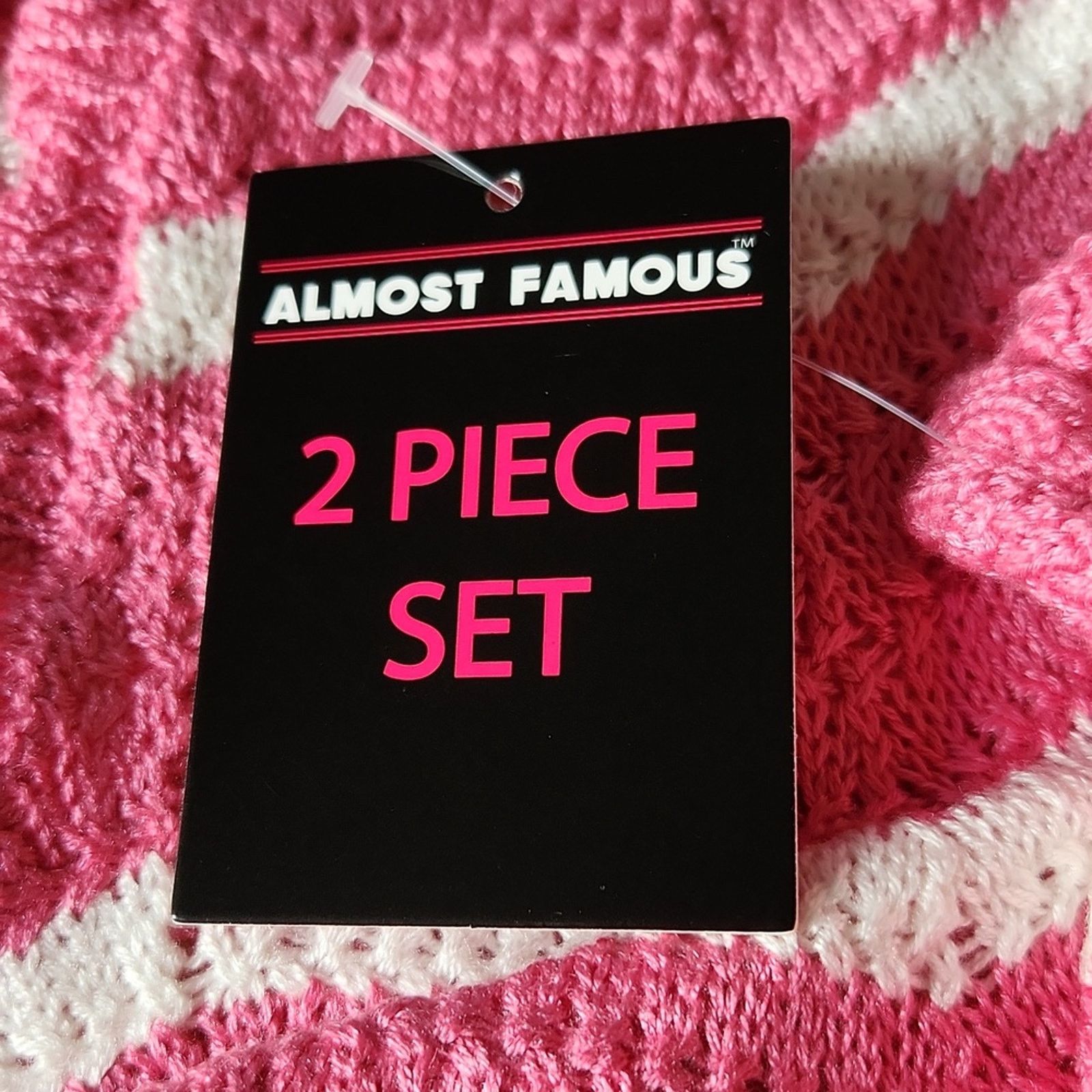 Almost Famous PINK & WHITE CROCHET ☆ VEST & SKIRT ☆ 2 PIECE SET ☆ 2x ☆ NWT Size XXL / US 16-18 / IT 52-54 - 7 Thumbnail