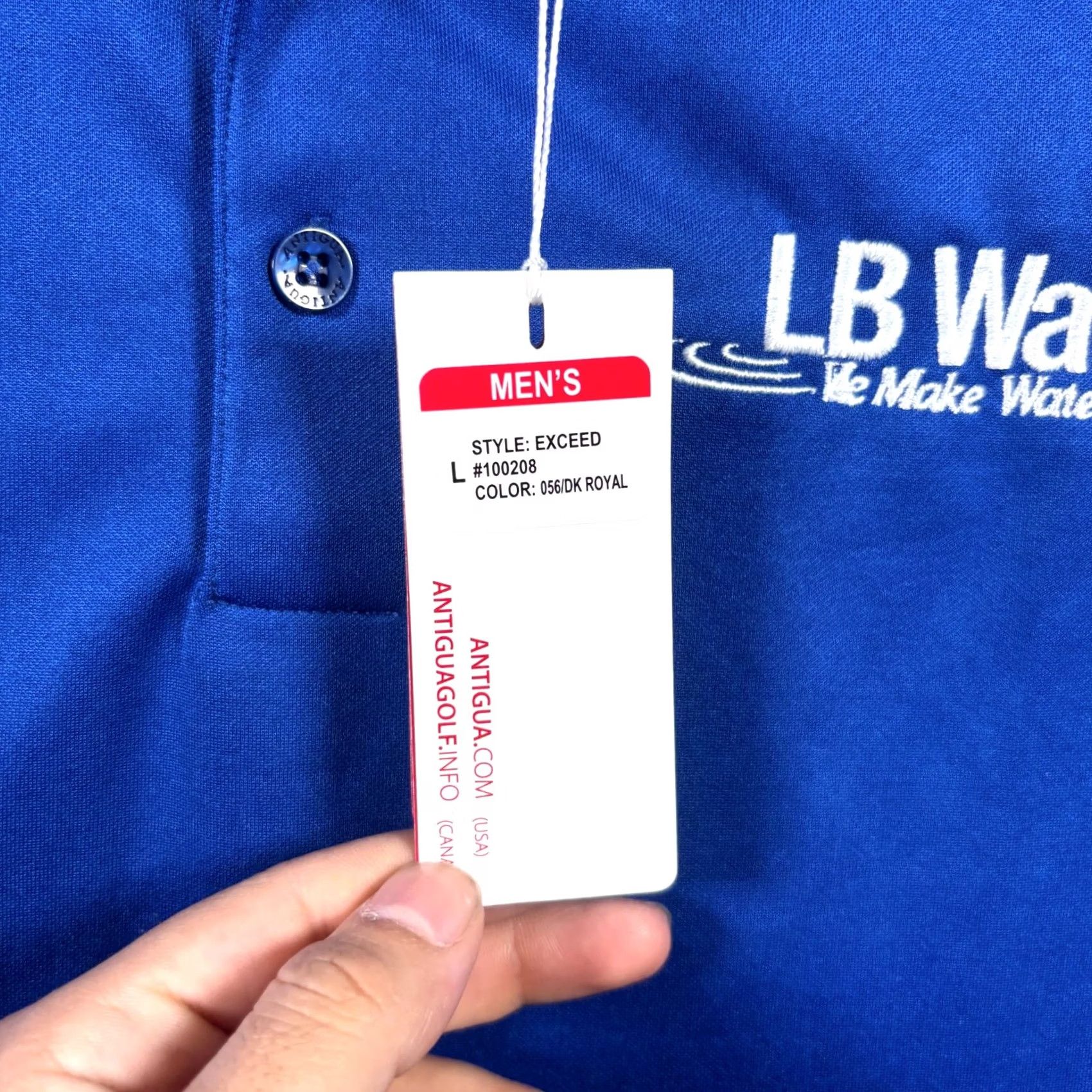 Vintage Antigua Polo Shirt Men's L Blue Polyester LB Water Embroidered Outdoor Collared Size US L / EU 52-54 / 3 - 7 Thumbnail