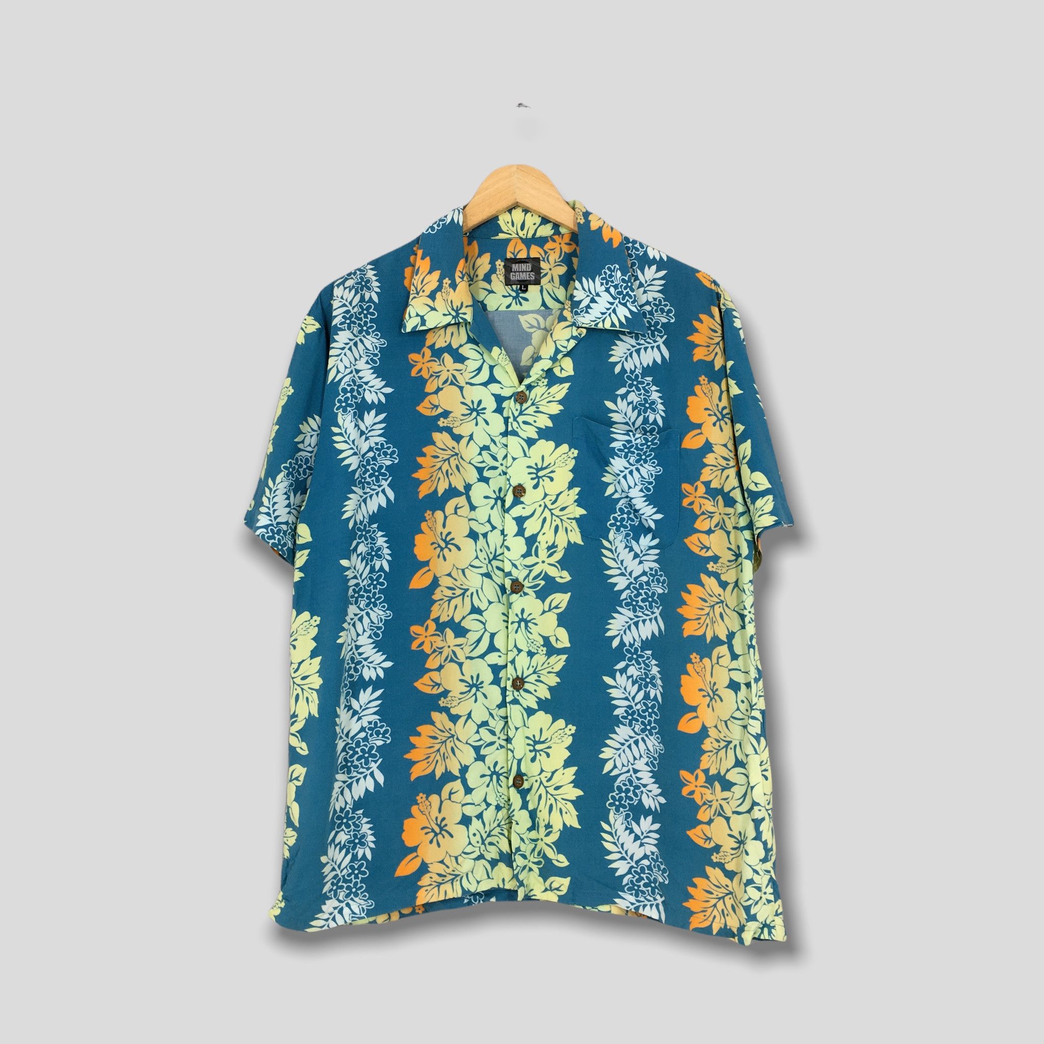 Vintage Hawaiian Hibiscus Flower Tropical Hawaii Shirt