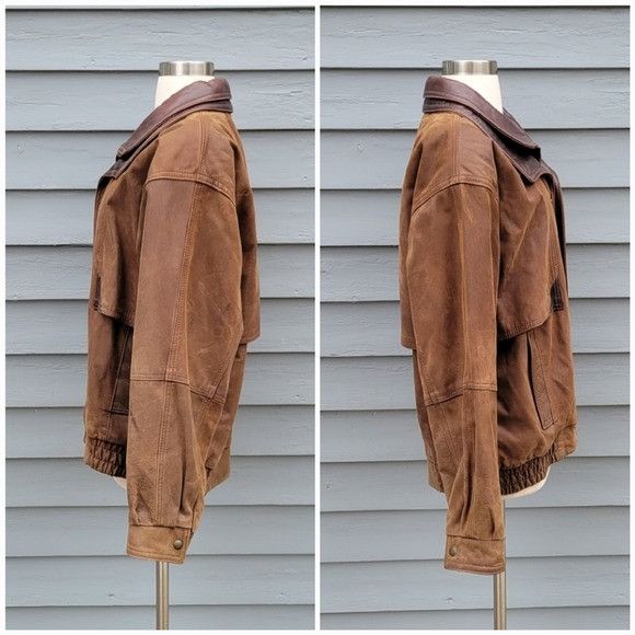 Vintage Vintage 90s y2k Tan Brown Nubuck Suede Leather Aviator Fligh Size US M / EU 48-50 / 2 - 7 Thumbnail