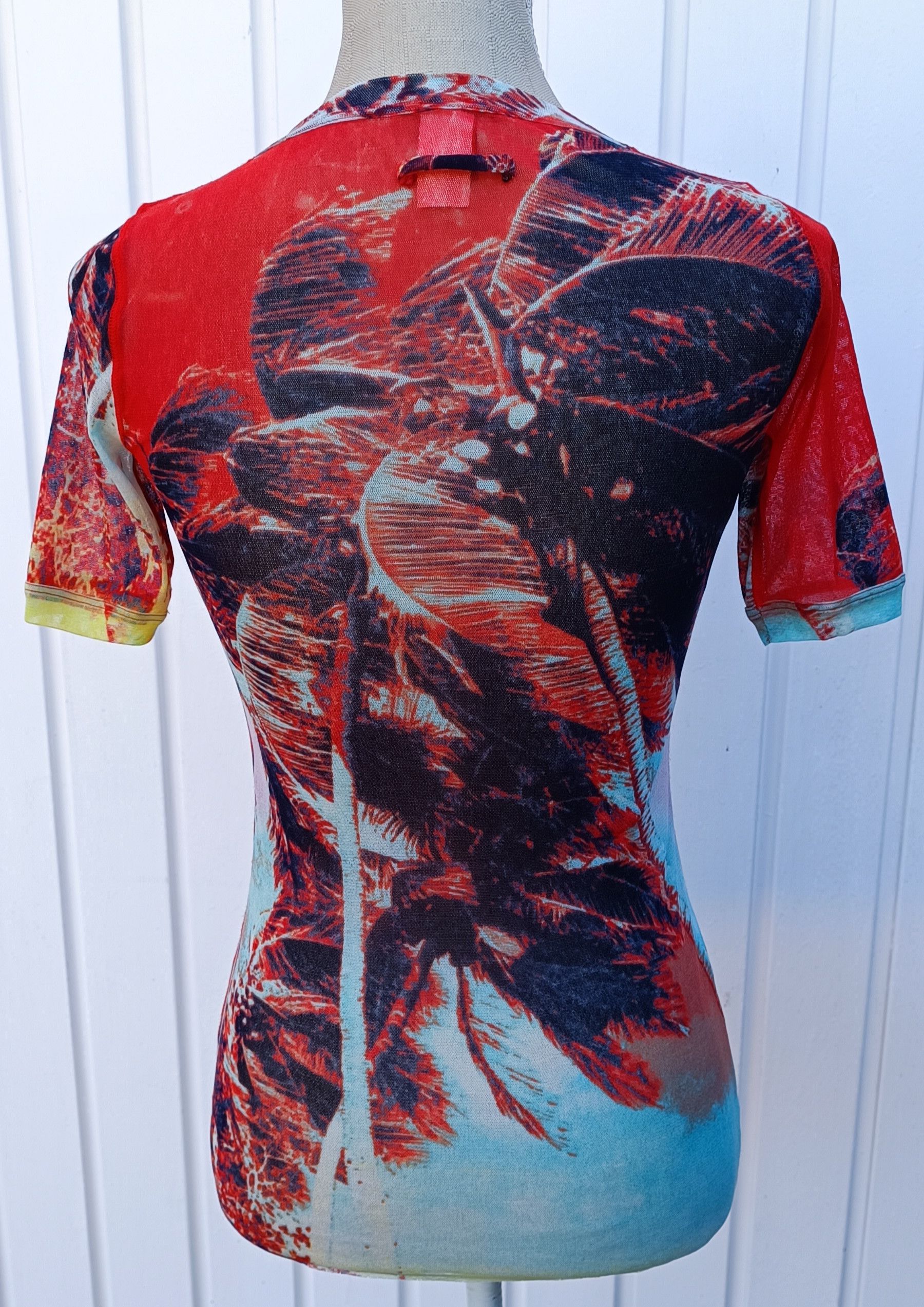Jean Paul Gaultier Palm trees nylon mesh t-shirt Size US XS / EU 42 / 0 - 6 Thumbnail