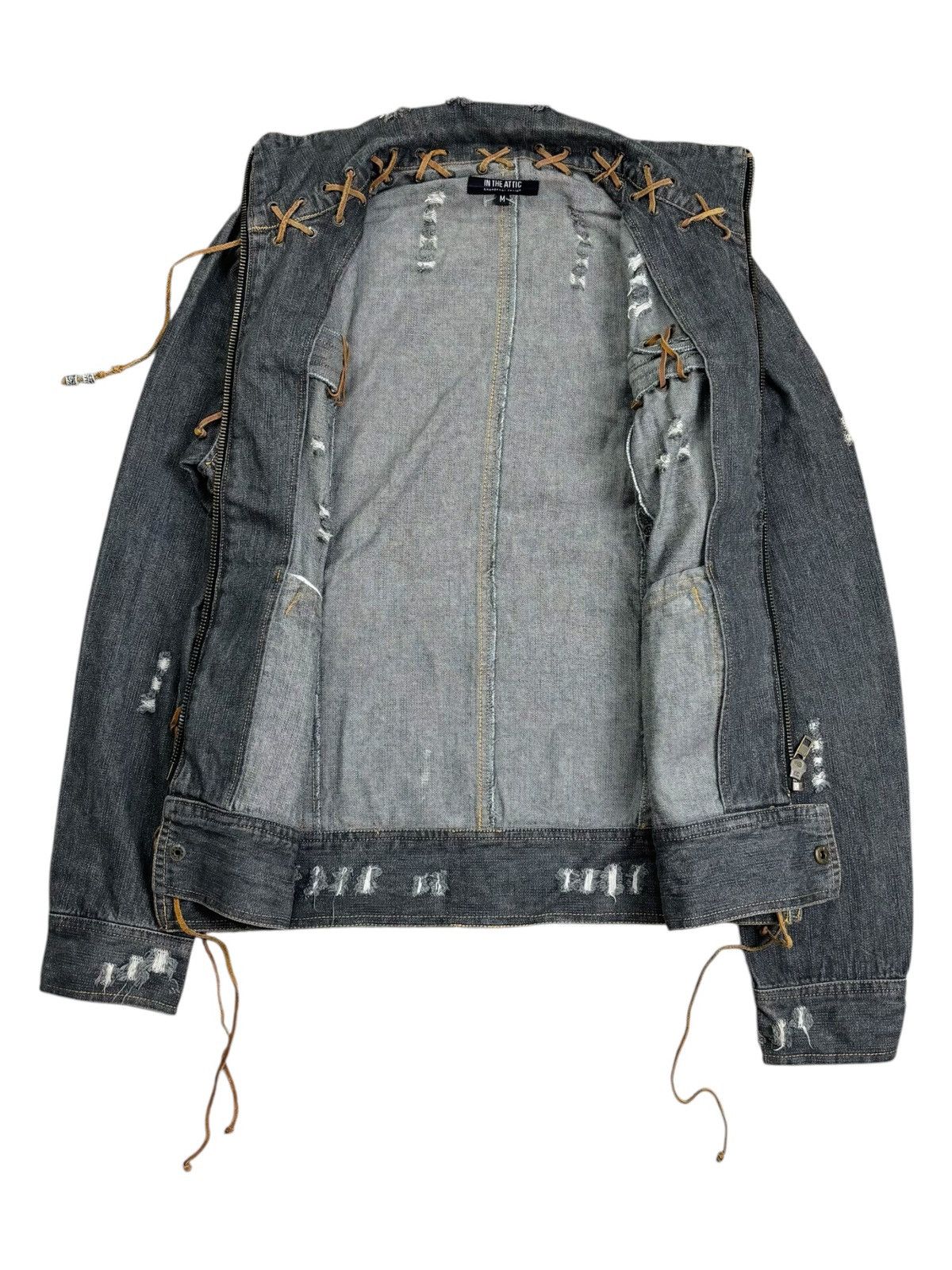 Yasuyuki Ishii 2000s In The Attic - Multilace Rider Denim Jacket Size US M / EU 48-50 / 2 - 4 Thumbnail