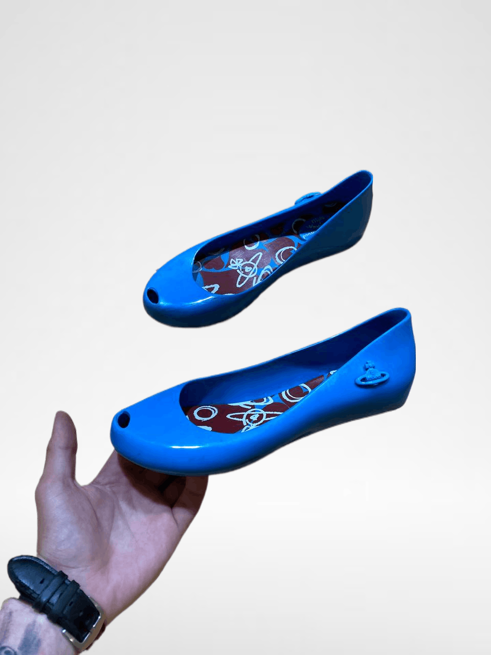 Melissa × Vivienne Westwood Streetwear Blue Logo Mellisa x Vivienne Westwood Flats Size US 7 / IT 37 - 1 Thumbnail