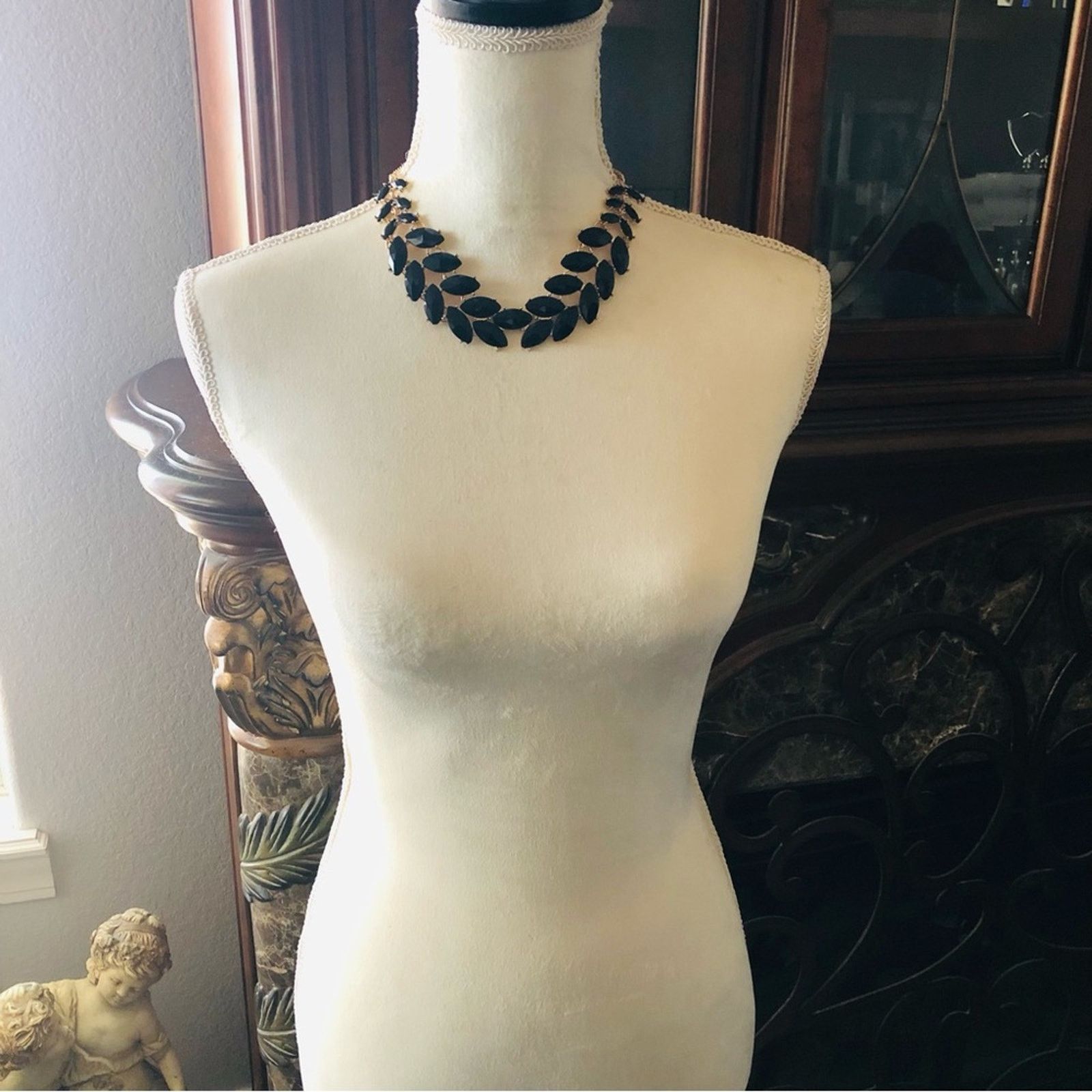 Jewelry Black marquis glass stone bib necklace Size ONE SIZE - 5 Thumbnail