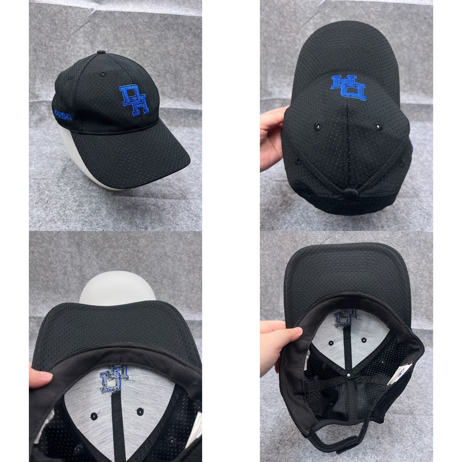 Vintage Cameo Hat Cap Baseball Men One Size Black 100% Polyester Adjustable Football Logo Outdoors Highschool Mens Size ONE SIZE - 8 Thumbnail