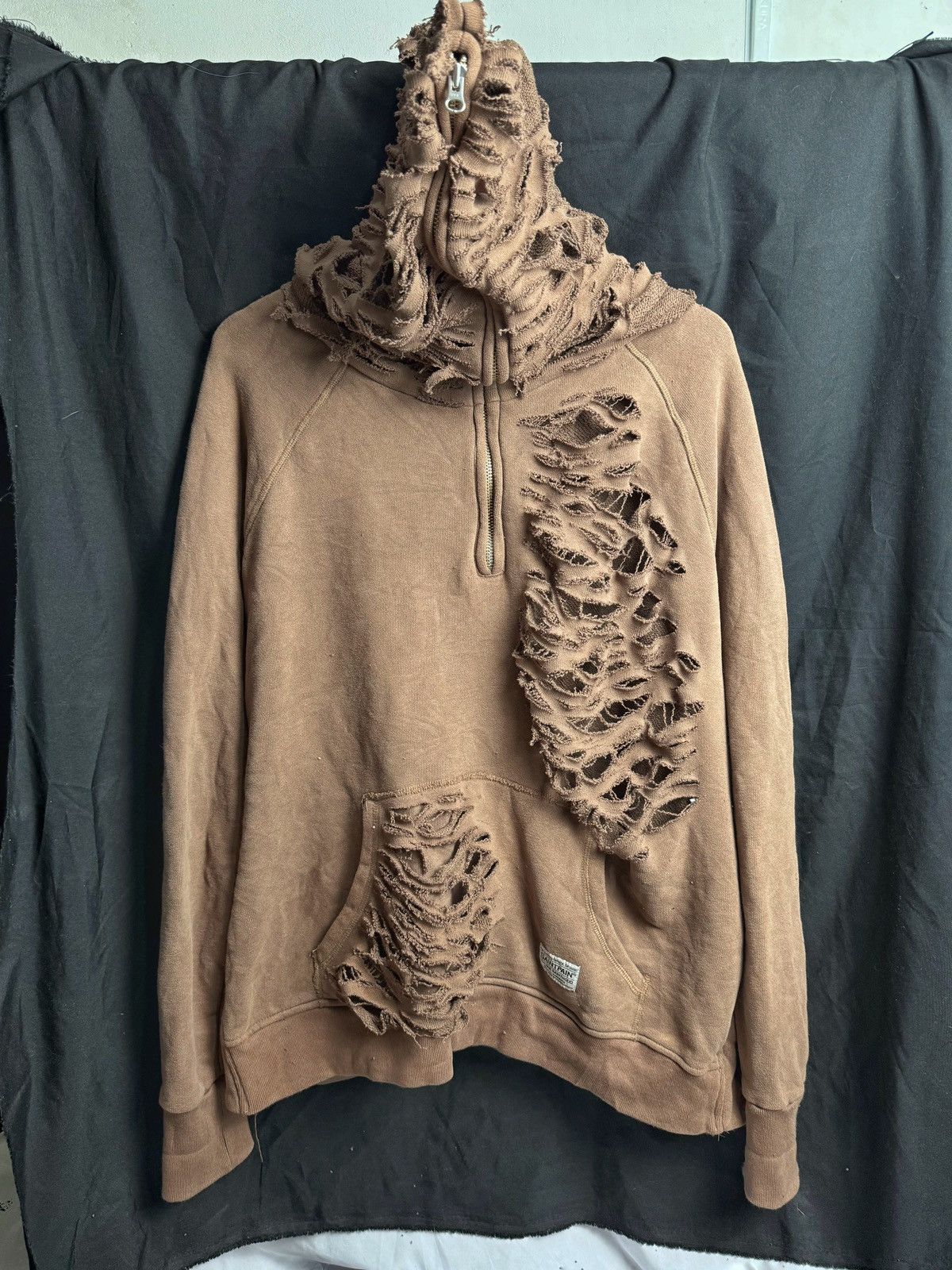 If Six Was Nine × Japanese Brand × Le Grande Bleu (L.G.B.) Distressed Saintpain Brown Hoodie full Zipper Ifsix lgb Size US L / EU 52-54 / 3 - 3 Thumbnail