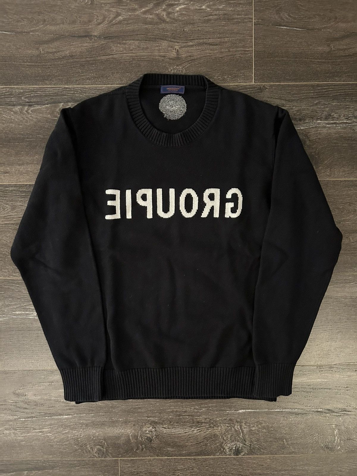 image of Undercover Groupie Knit Sweater in Black, Men's (Size Medium)