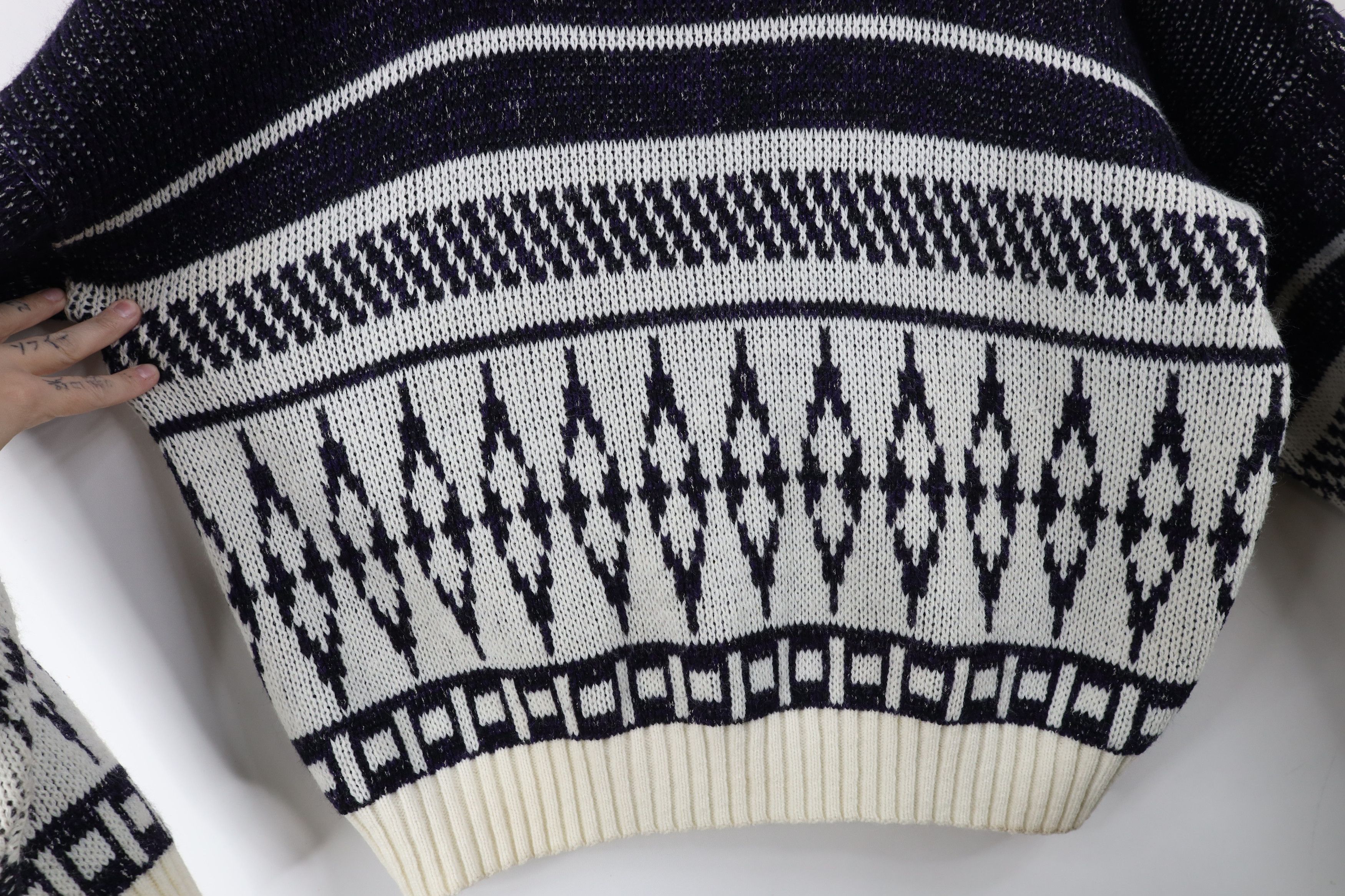 Vintage Vintage 90s Streetwear Fair Isle Geometric Knit Sweater USA Size XL / US 12-14 / IT 48-50 - 6 Thumbnail