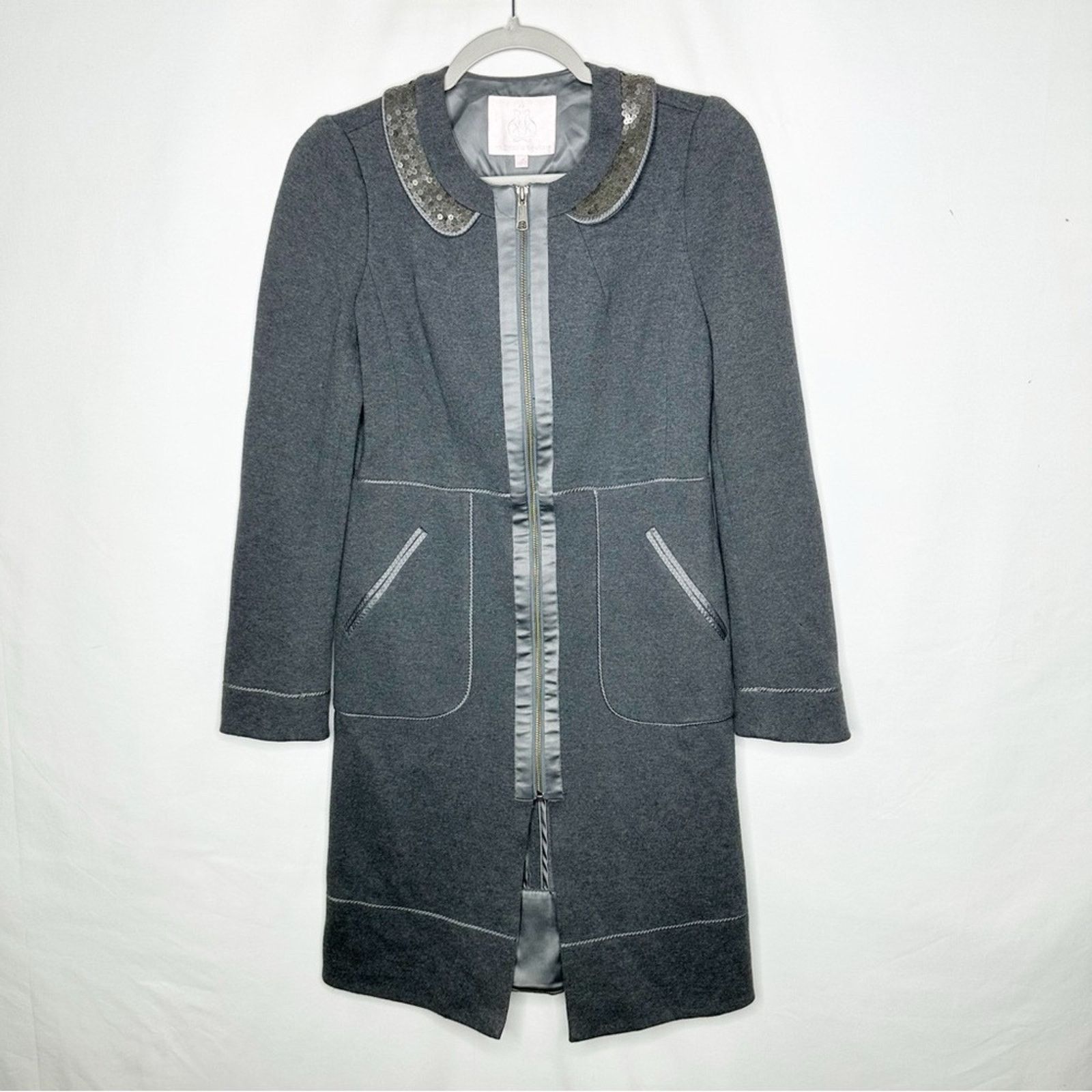 Rebecca Taylor REBECCA TAYLOR Vintage Sequined Peter Pan Collar Top/Jacket Size S / US 4 / IT 40 - 1 Thumbnail