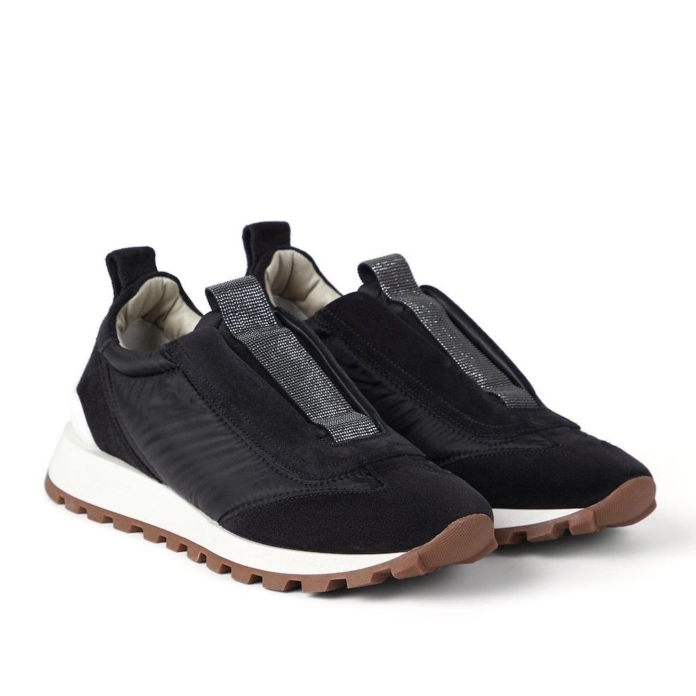 Brunello Cucinelli Brunello Cucinelli monili Suede Fabric sneakers Black 36 Size US 6 / IT 36 - 2 Thumbnail