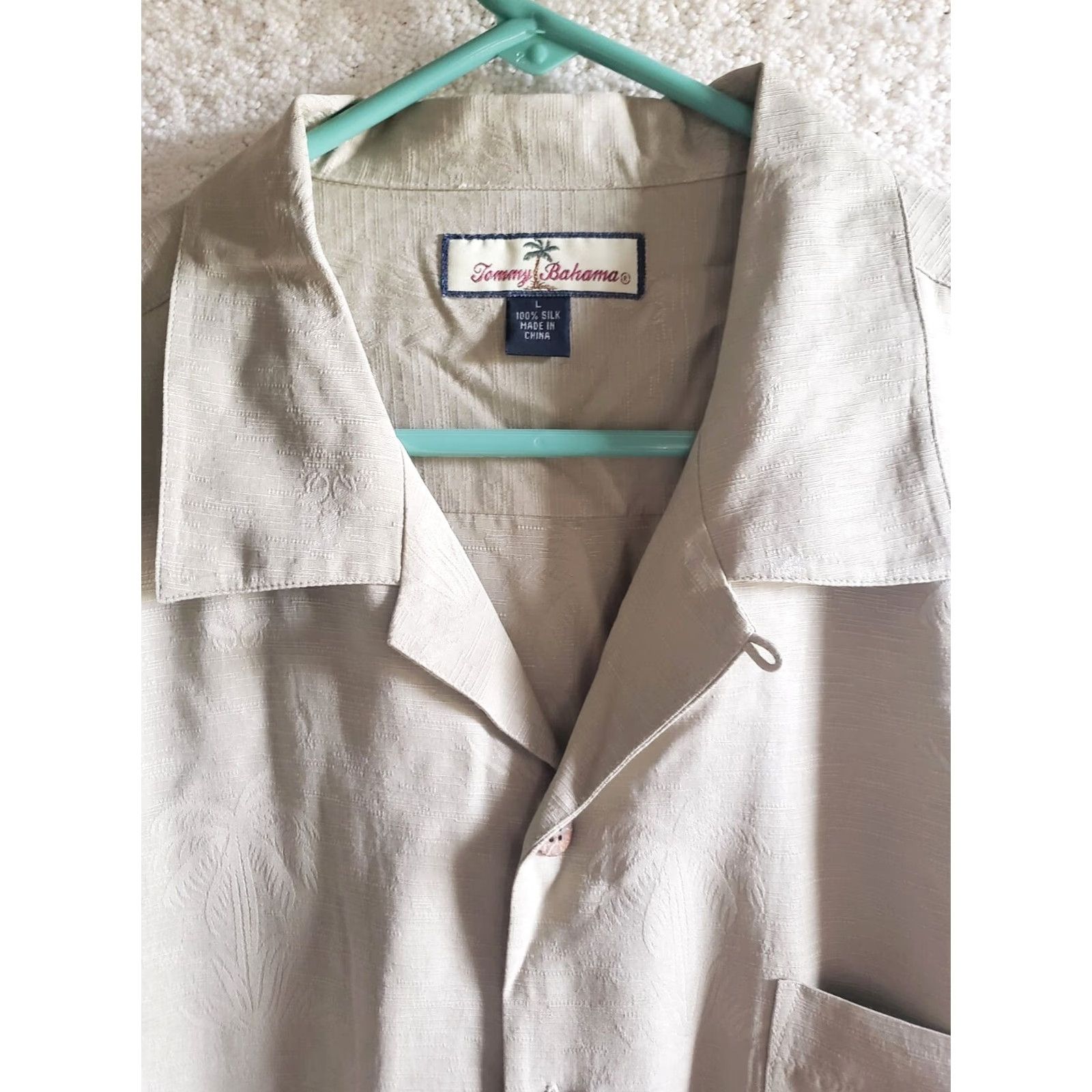 Tommy Bahama Tommy Bahama Shirt Mens L Silk Button-Down Short Sleeve Green 100% Silk Casual Beach Tropical Hawaii Size US L / EU 52-54 / 3 - 4 Thumbnail