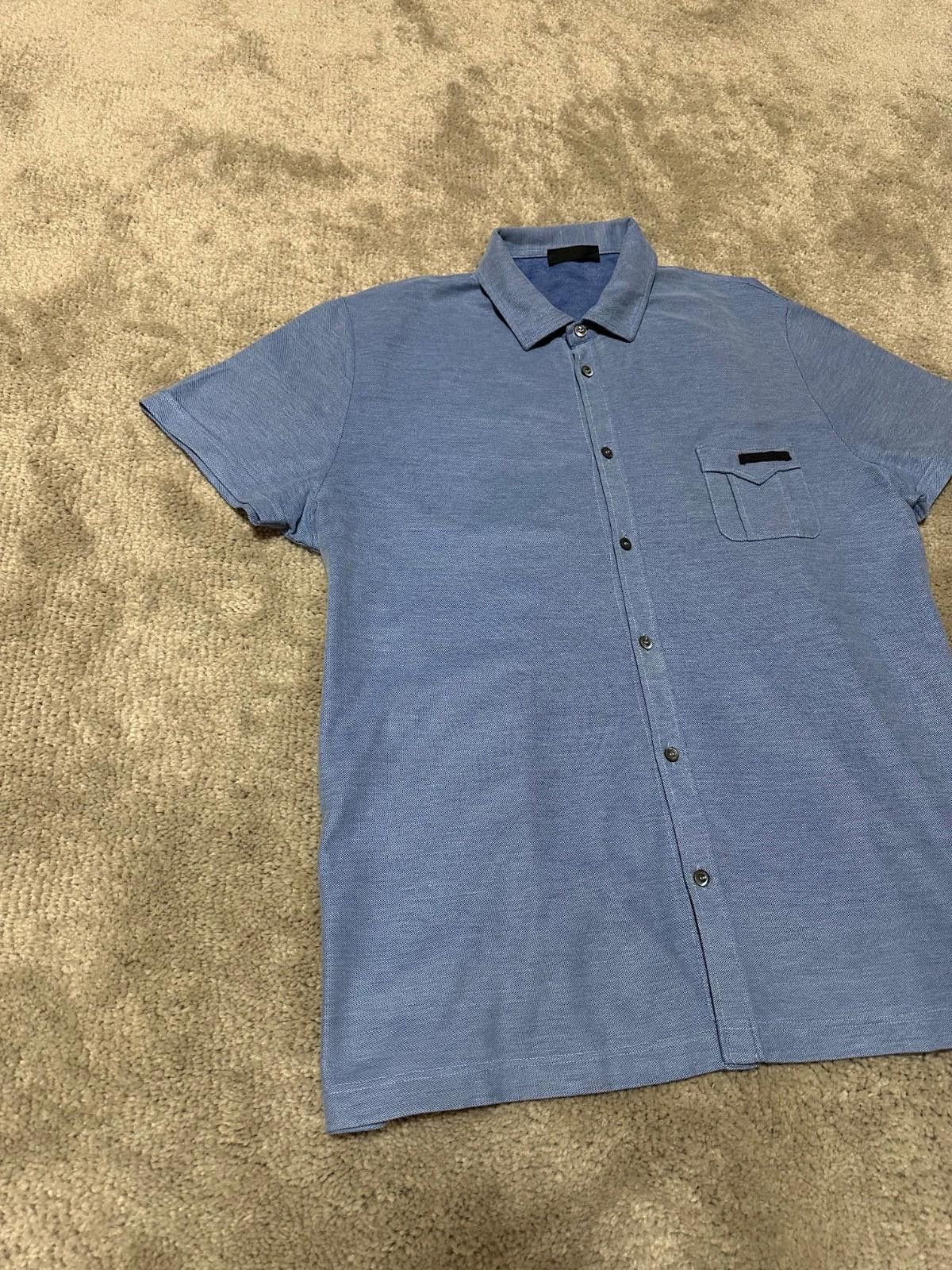 Prada Prada Milano Short Shirt Blue Sz XL Size US XL / EU 56 / 4 - 2 Thumbnail