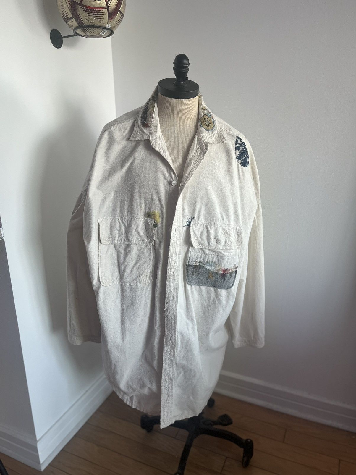 Image of Kapital Sloppy Oversized Shirt in White, Men's (Size 2XL)