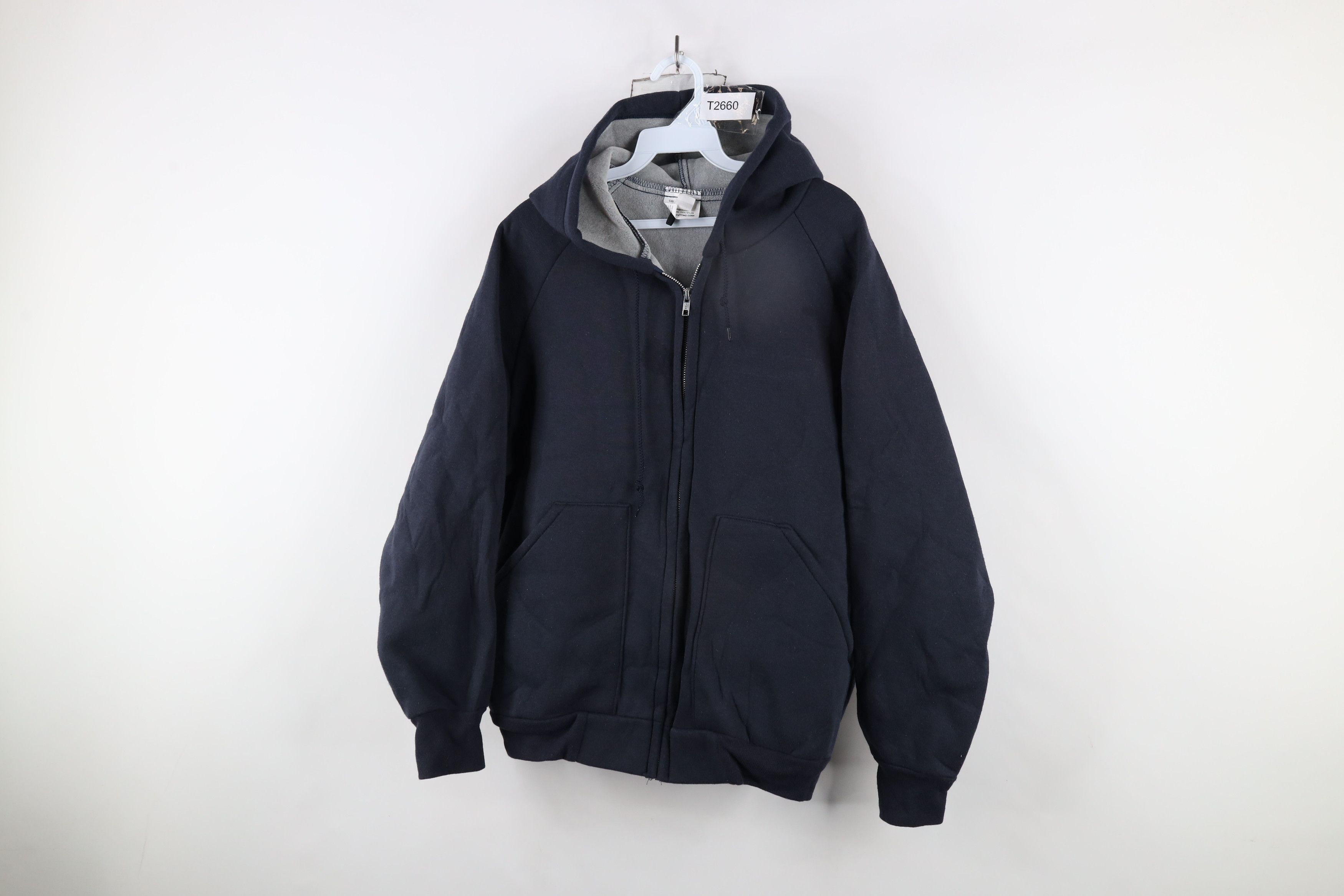 Vintage Vintage 90s Streetwear Flocked Fleece Full Zip Hoodie USA Size US S / EU 44-46 / 1 - 1 Thumbnail