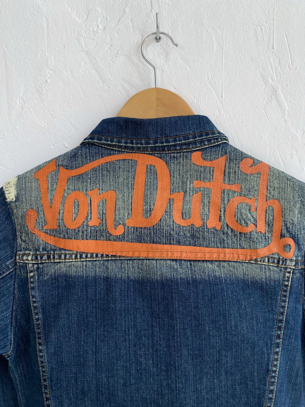 Ed Hardy × Vintage × Von Dutch Von Dutch Distressed Denim Jacket Y2K Size XS / US 0-2 / IT 36-38 - 3 Thumbnail