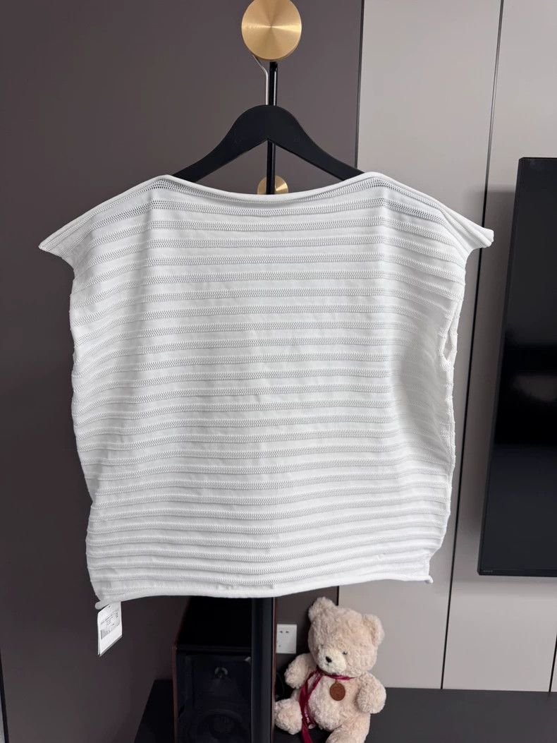 Issey Miyake issey miyake size:one size Mesh knitted short-sleeved top Size XXS / US 00 / IT 34 - 2 Thumbnail