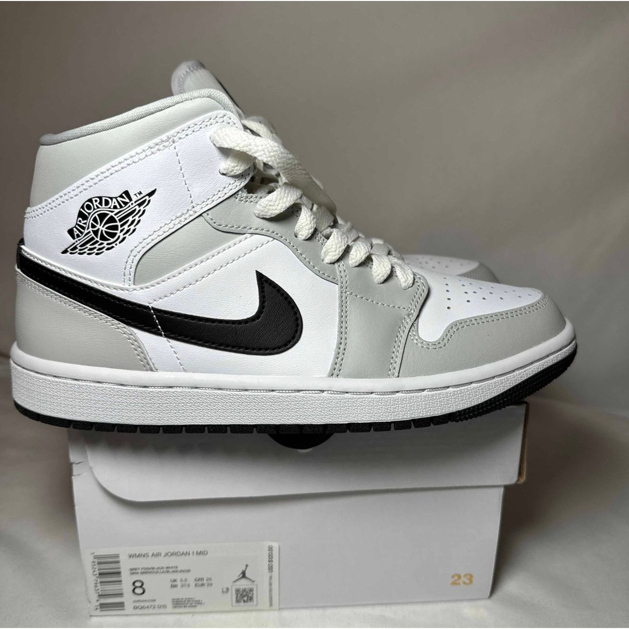 Jordan Brand × Nike Size 8 - Wmns Air Jordan 1 Mid Grey Fog Women's Shoes Size US 8 / IT 38 - 1 Thumbnail