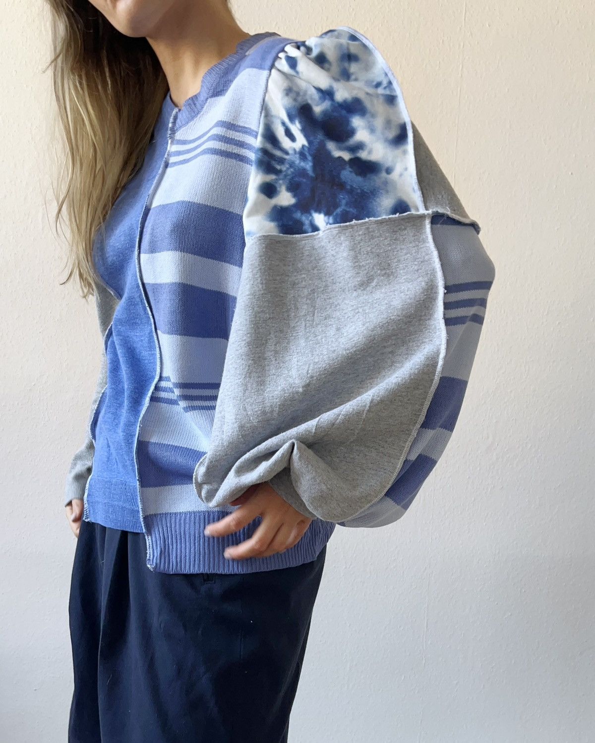 Custommade REWORKED UP-CYCLED COTTON SWEATER Size M / US 6-8 / IT 42-44 - 5 Thumbnail