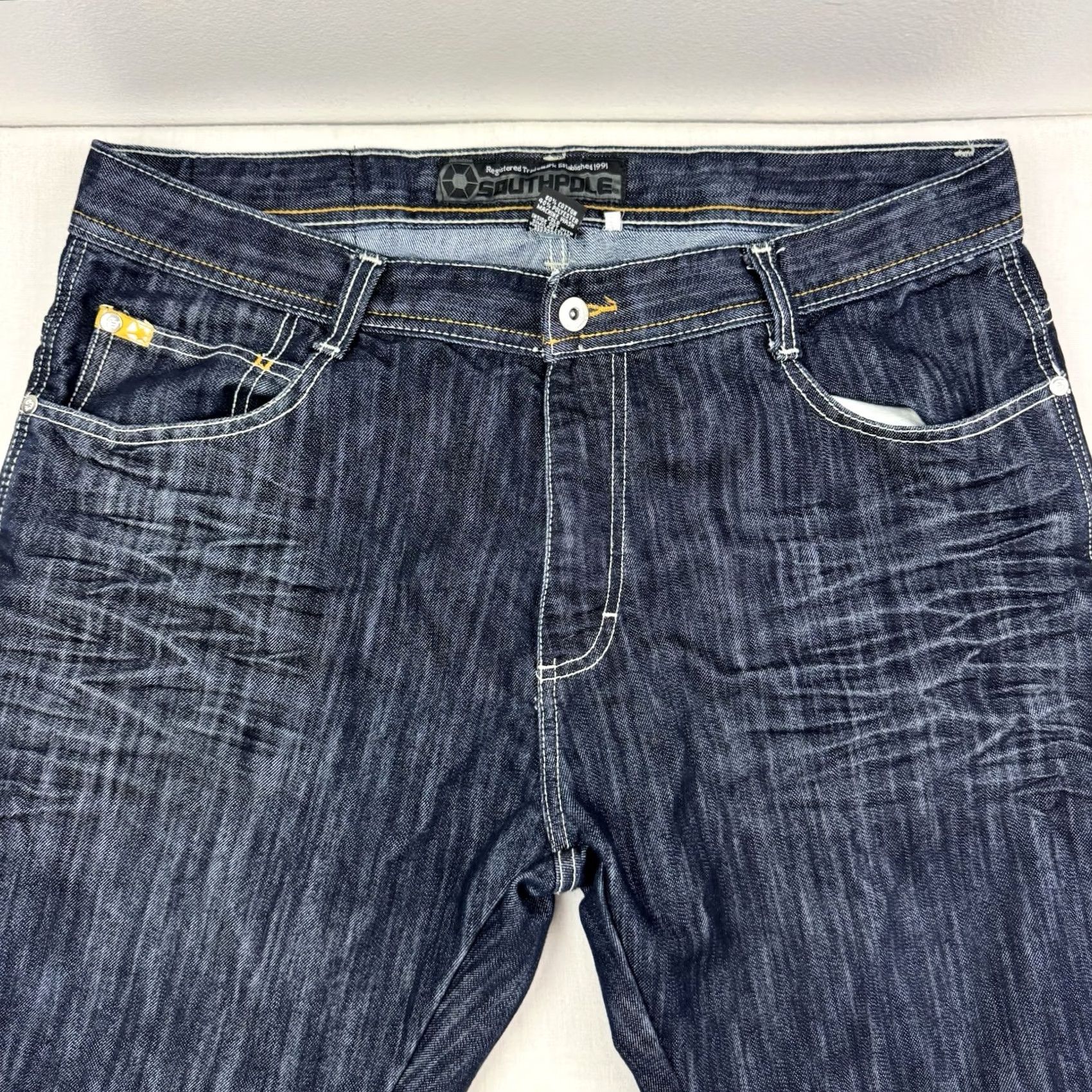 Southpole VINTAGE Southpole Jeans Adult 38x32 Relaxed Hip Hop Y2K Hipster Grunge 90s Skater Jeans Mens Blue Cotton Polyester Straight Zip 38" 90s Hip Hop Mens Size US 38 / EU 54 - 3 Thumbnail