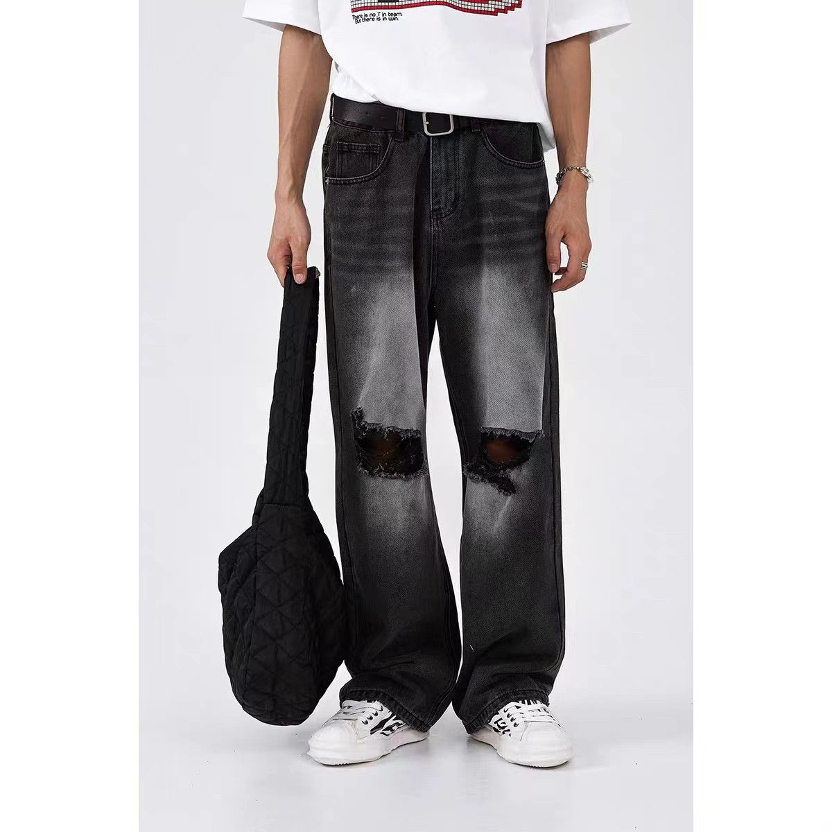 Designer × Japanese Brand Vintage Distressed Straight Relaxed Wide-Leg Jeans Size US 32 / EU 48 - 4 Thumbnail