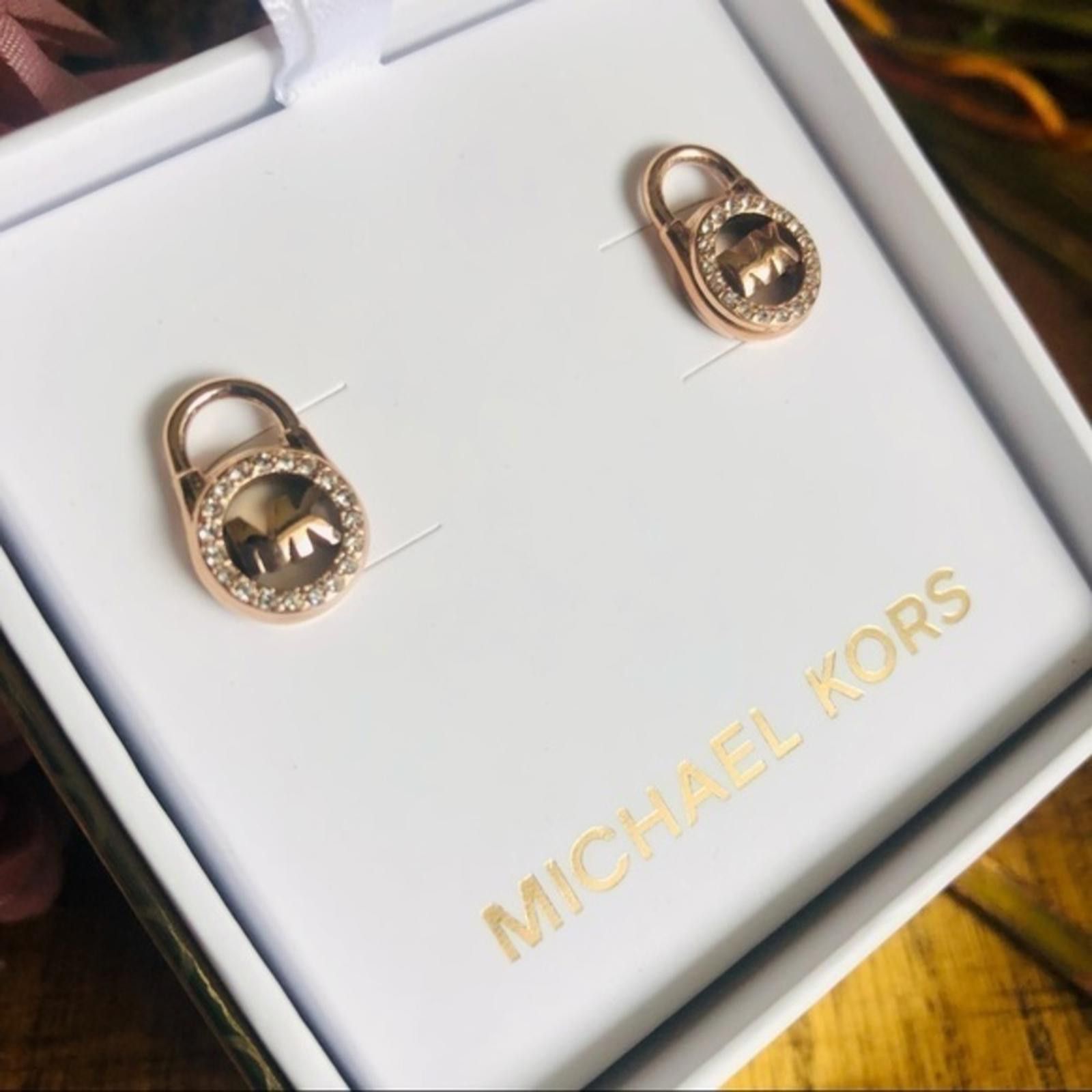 Michael Kors Michael Kors Logo Lock Gold Earrings NWT Size ONE SIZE - 2 Thumbnail