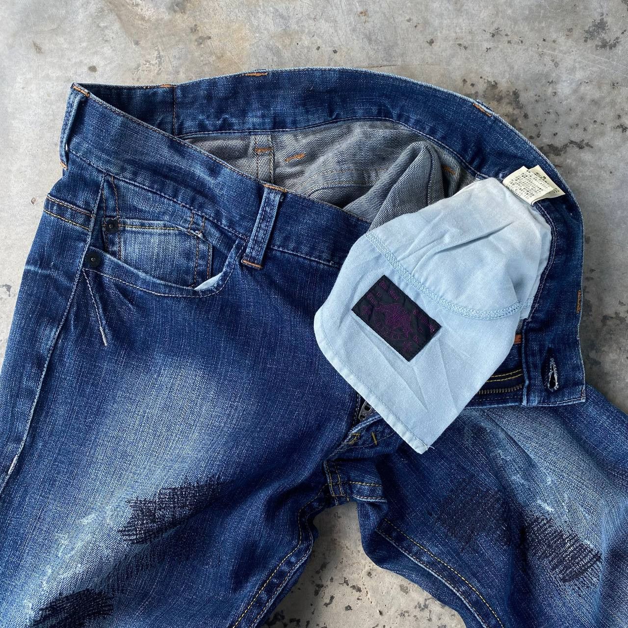 291295=Homme Archival 291295=HOMME Curved Leg "J-Cut Sashiko Repair Denim Size US 30 / EU 46 - 15 Thumbnail