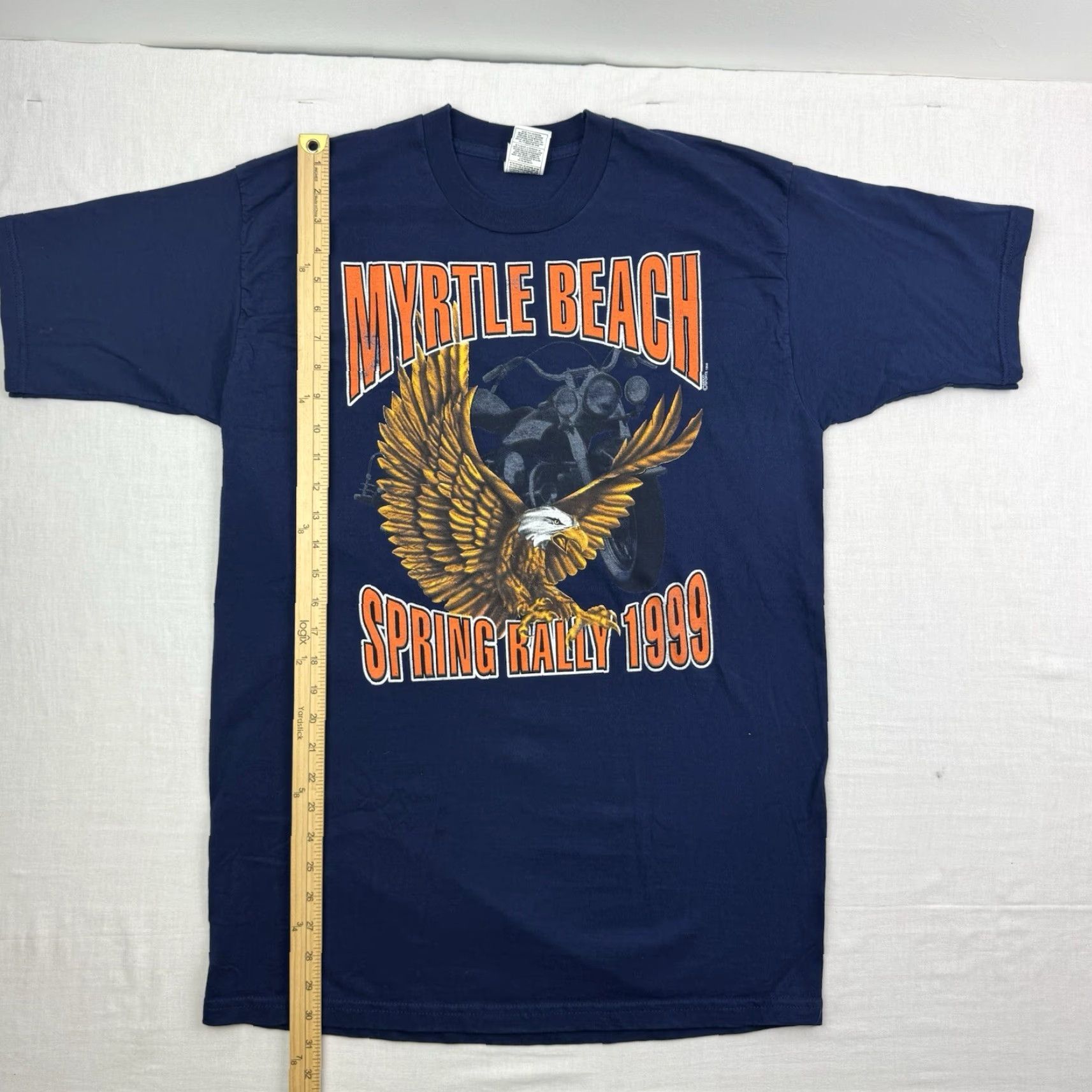 Fruit Of The Loom VINTAGE Biker Rally T Shirt Mens XL Blue 1999 Motorcycle Eagle 90s Fruit of the Loom Shirt Size US XL / EU 56 / 4 - 4 Thumbnail