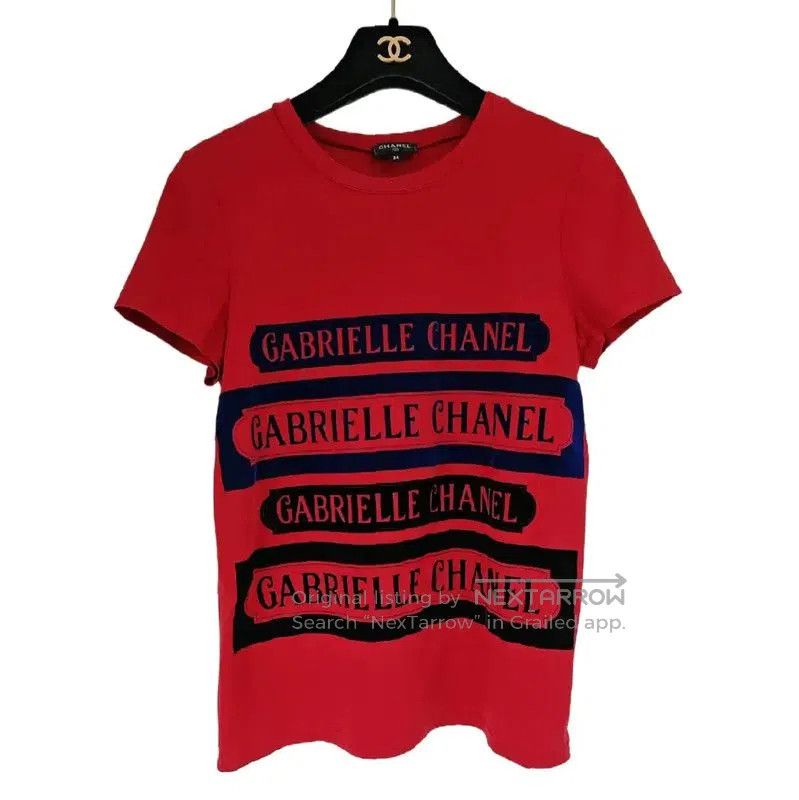 Chanel Chanel Red Cotton Graphic Short Sleeve T-Shirt . Size XS / US 0-2 / IT 36-38 - 1 Thumbnail