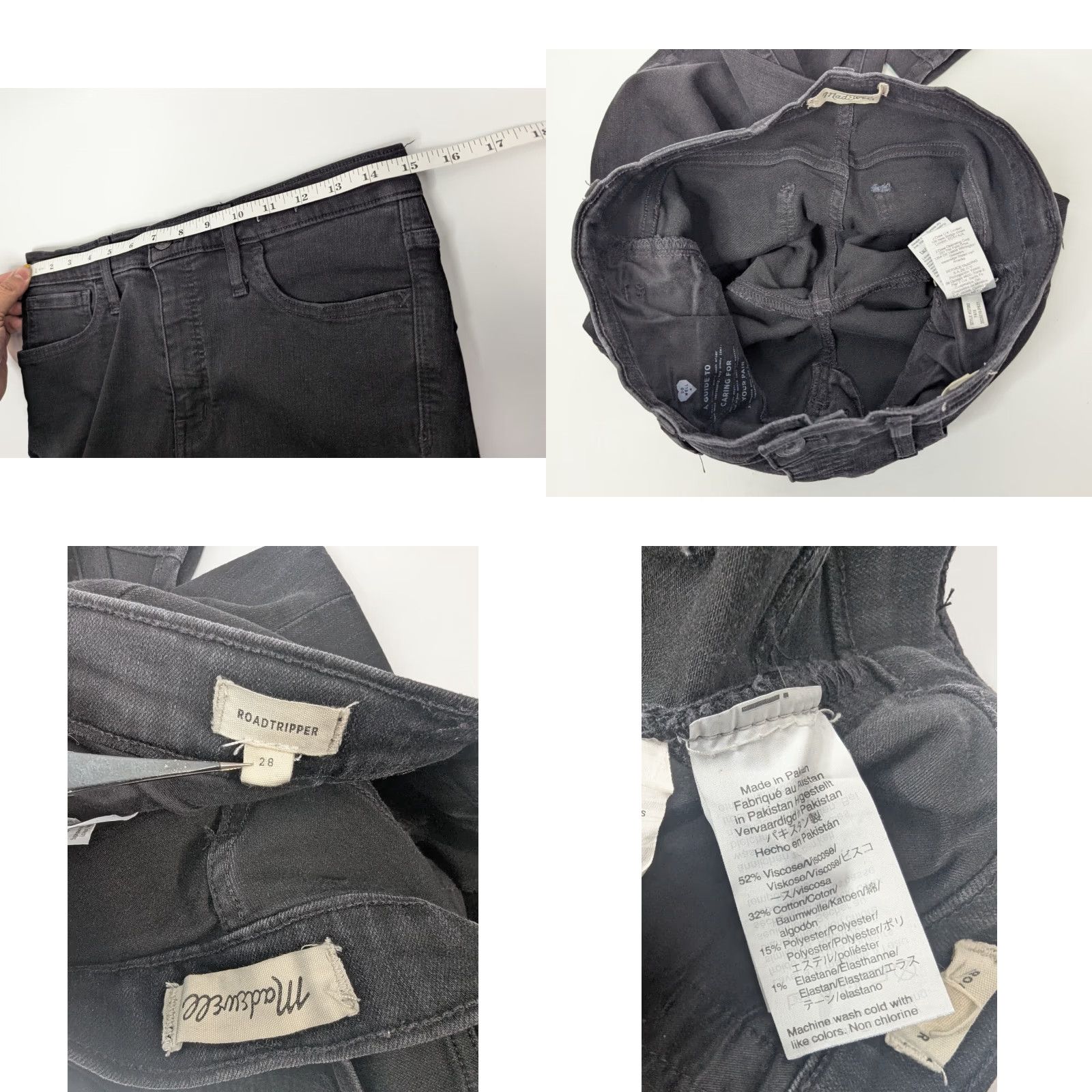 Madewell Madewell Roadtripper Skinny Jeans Bennett Black Size 28 Women's G7392 Stretch Size 28" / US 6 / IT 42 - 8 Thumbnail