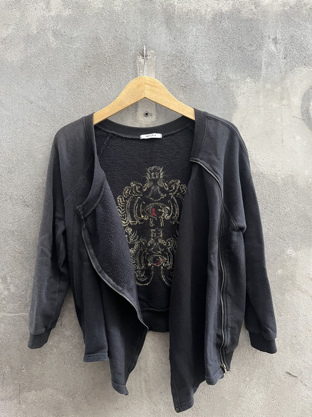 Beauty Beast × Japanese Brand × KMRii 2000s Nylon -Dark Aesthetic Gold Embroidery Eye Ghotic Style Size US M / EU 48-50 / 2 - 3 Thumbnail