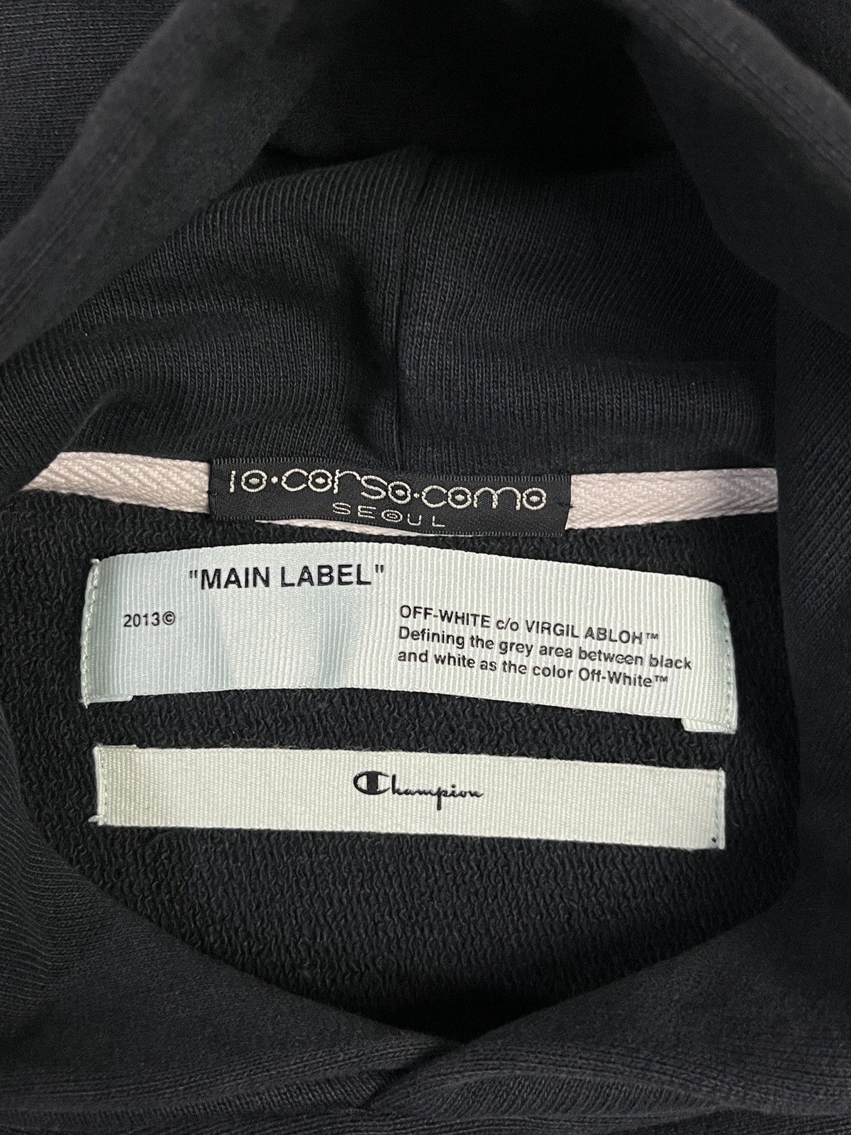 Champion × Off-White FW17 Off-White Champion Distressed Hoodie Size US M / EU 48-50 / 2 - 4 Thumbnail