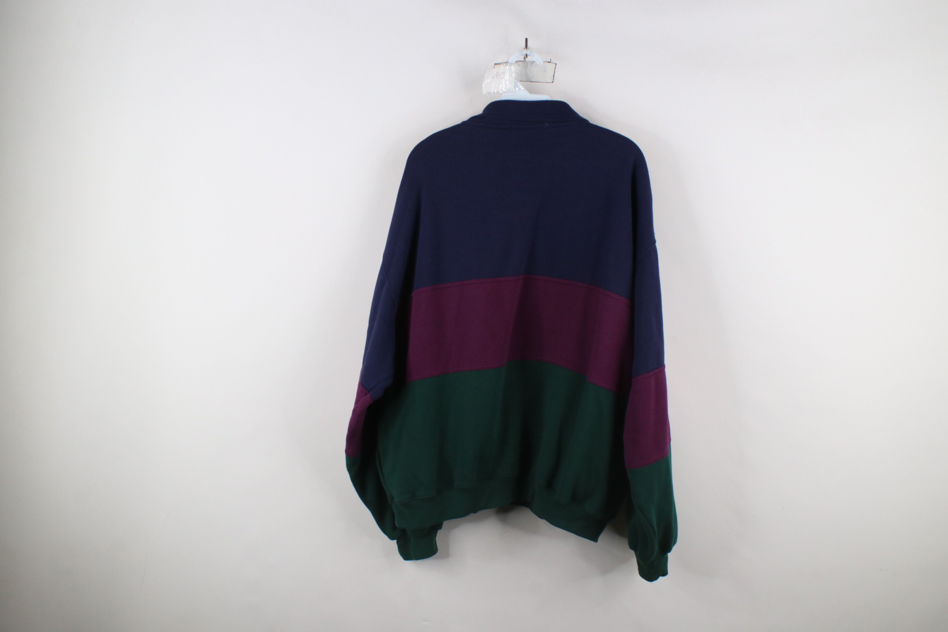 Vintage Vintage 90s Streetwear Block Collared Pullover Sweatshirt Size US XL / EU 56 / 4 - 7 Thumbnail