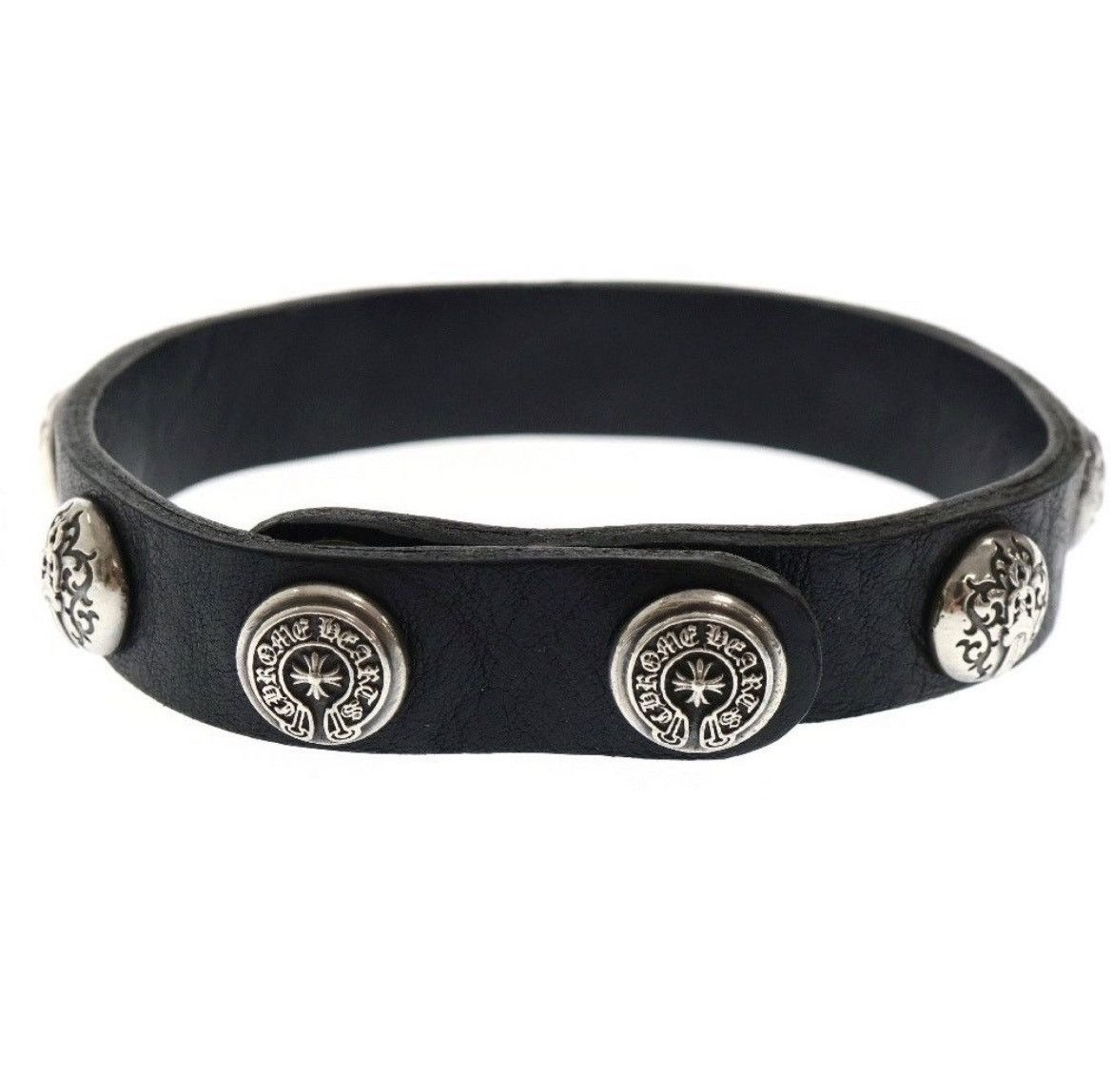 Chrome Hearts Chrome Hearts Vine Dagger Black Leather Bracelet Size ONE SIZE - 2 Thumbnail