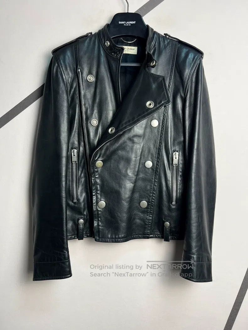 Saint Laurent Paris Saint Laurent Paris Lamb Leather Lapel Double-breasted Bik Size US M / EU 48-50 / 2 - 7 Thumbnail