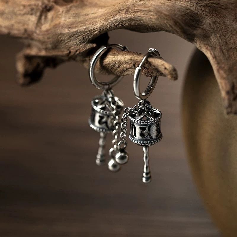 Jewelry Tibet Future Earrings One Pairs Chrome Jewelry Size ONE SIZE - 1 Thumbnail