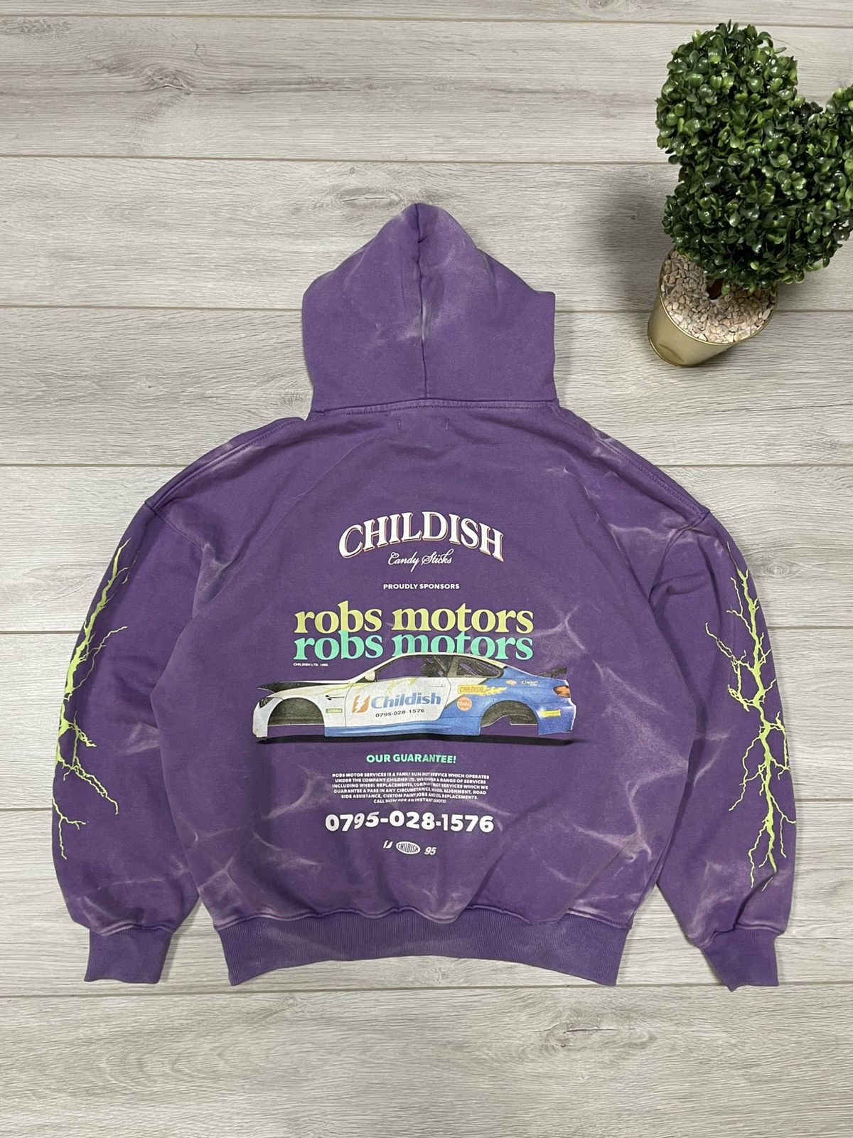Designer Childish Robs Motors car 90s Purple Hoodie Big Logo Racing Size US M / EU 48-50 / 2 - 1 Thumbnail