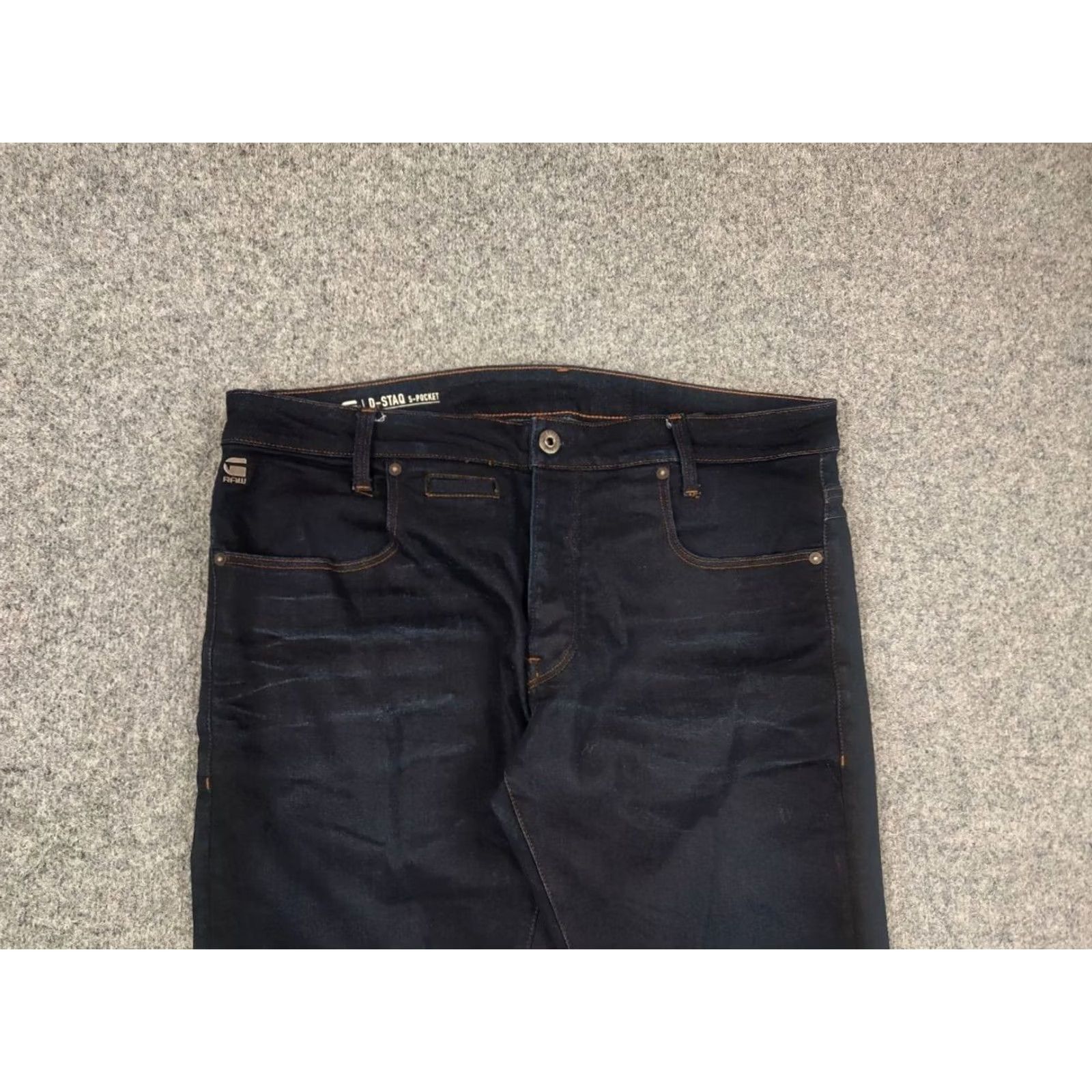 G-Star G-Star d-staq 5 pocket slim Fit Dark Blue Denim Jeans - 38 Regular Blue 90s Stars Style Mens Jeans Size US 38 / EU 54 - 5 Thumbnail