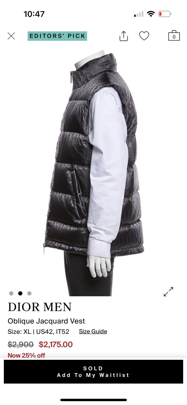 Dior Dior Men Oblique Jacquard Vest Size US L / EU 52-54 / 3 - 2 Thumbnail