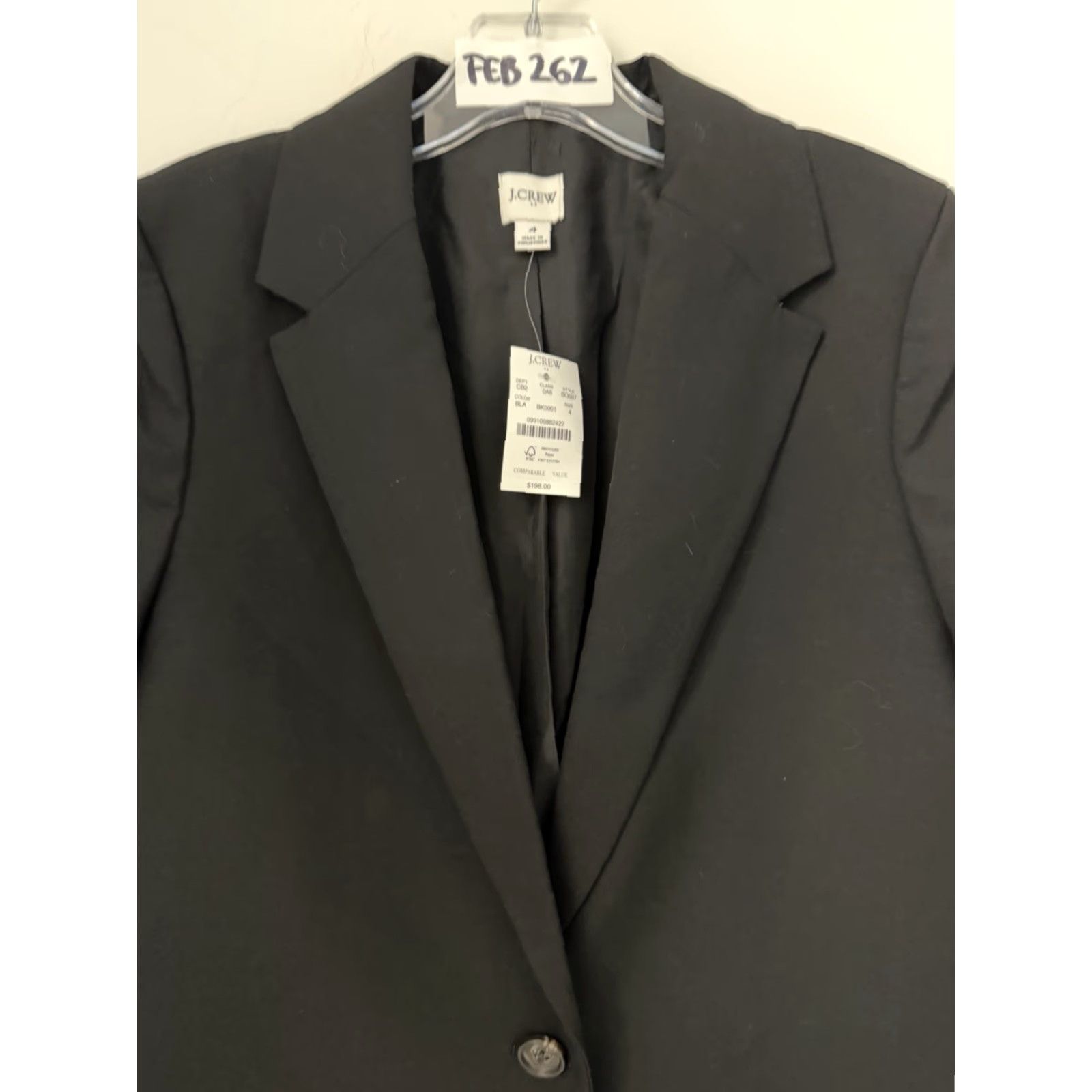 J.Crew J.CREW Blazer Jacket One-Button Black Size 4 Women Business Tailored Size S / US 4 / IT 40 - 3 Thumbnail